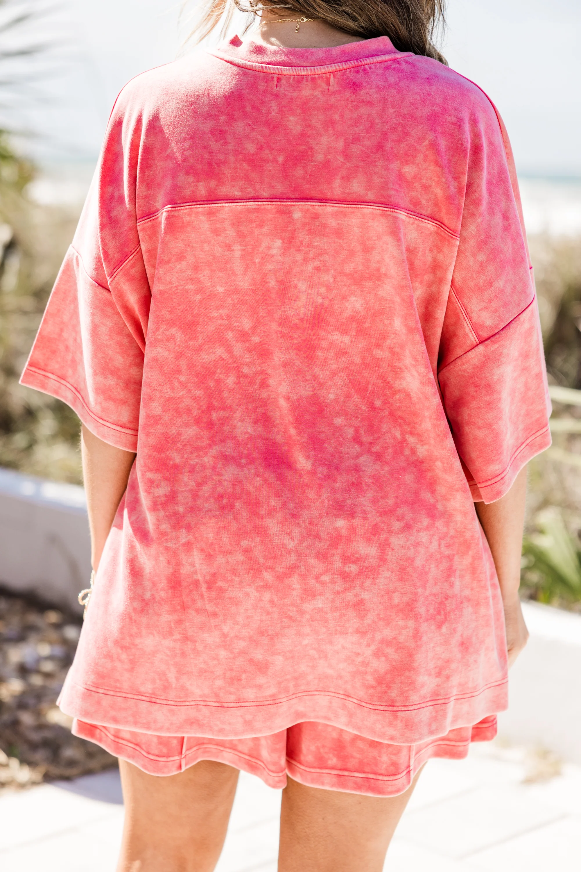 Easygoing Washed Top, Pink - Giverhouse