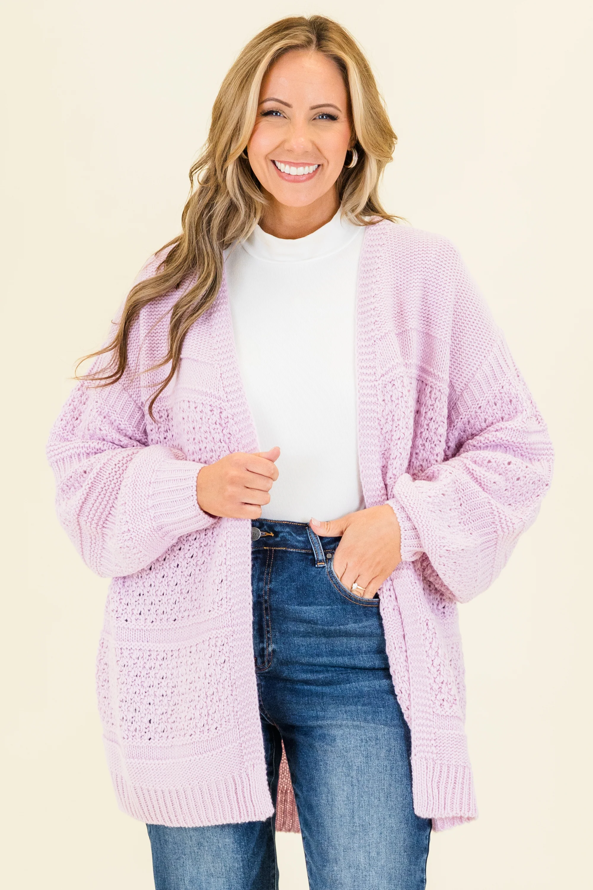 Keepin' Cozy Cardigan, Lavender - Giverhouse