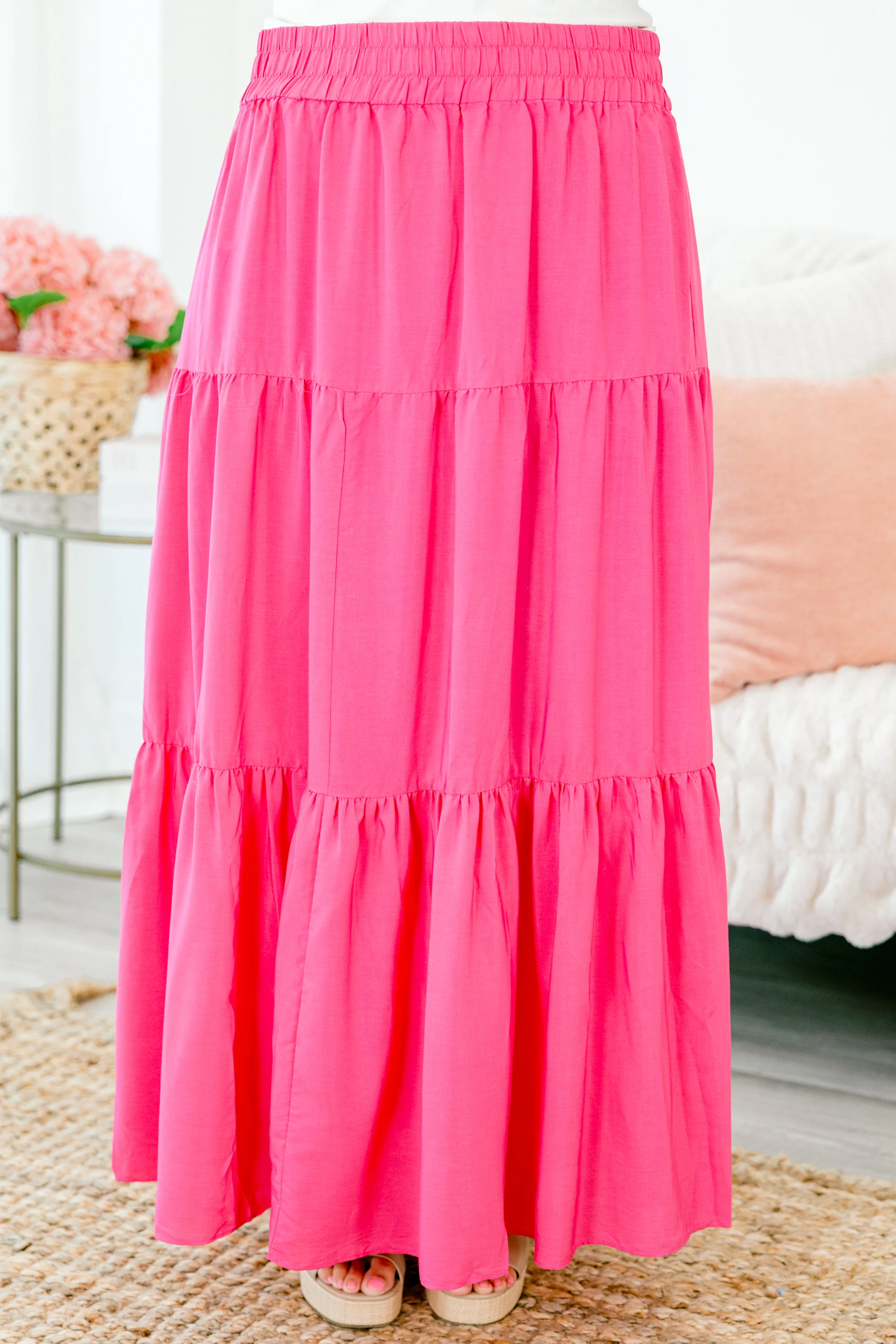 You're Glowing Maxi Skirt, Hot Pink - Giverhouse