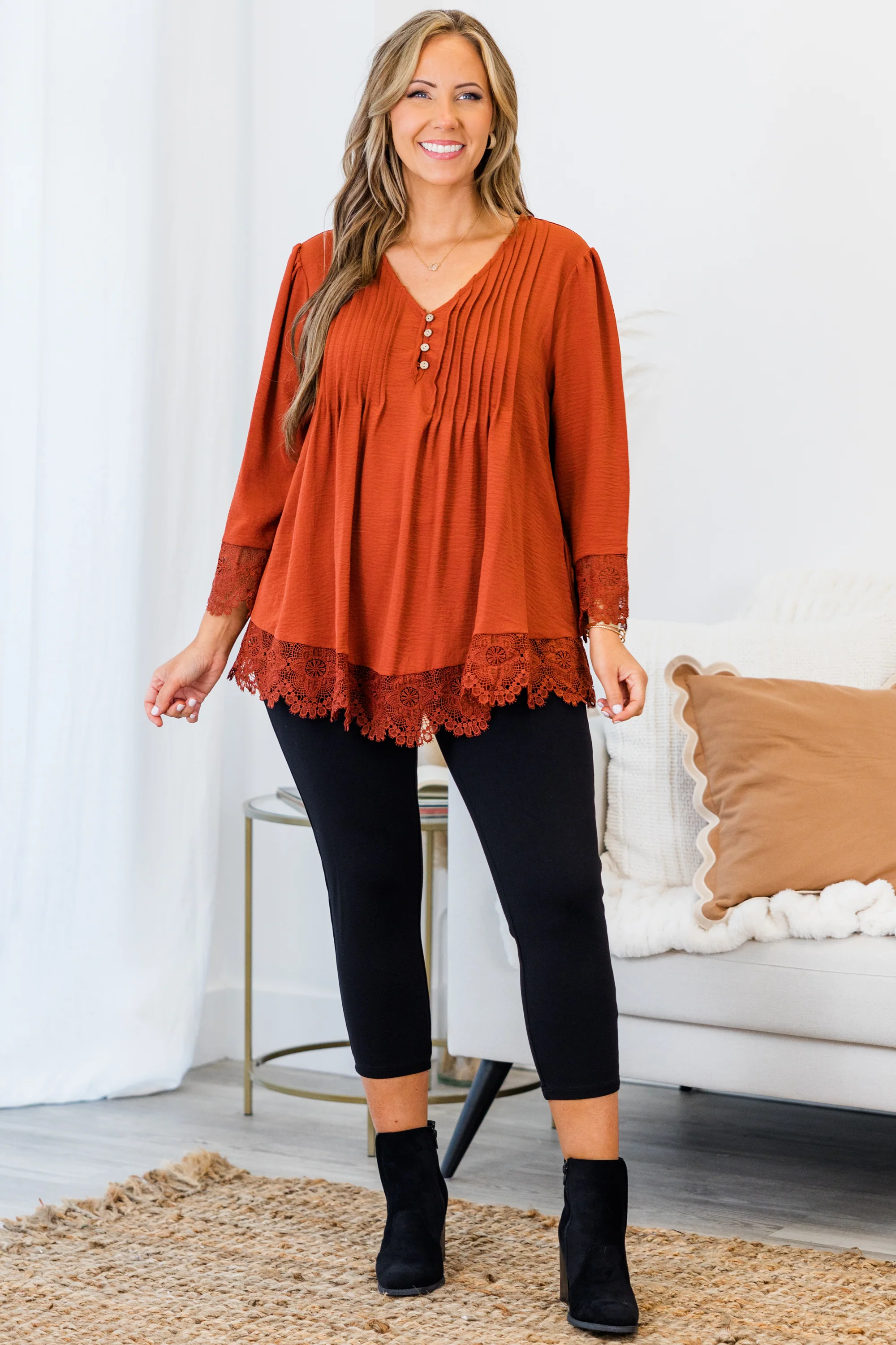 Desert Sunrise Top, Rust - Giverhouse