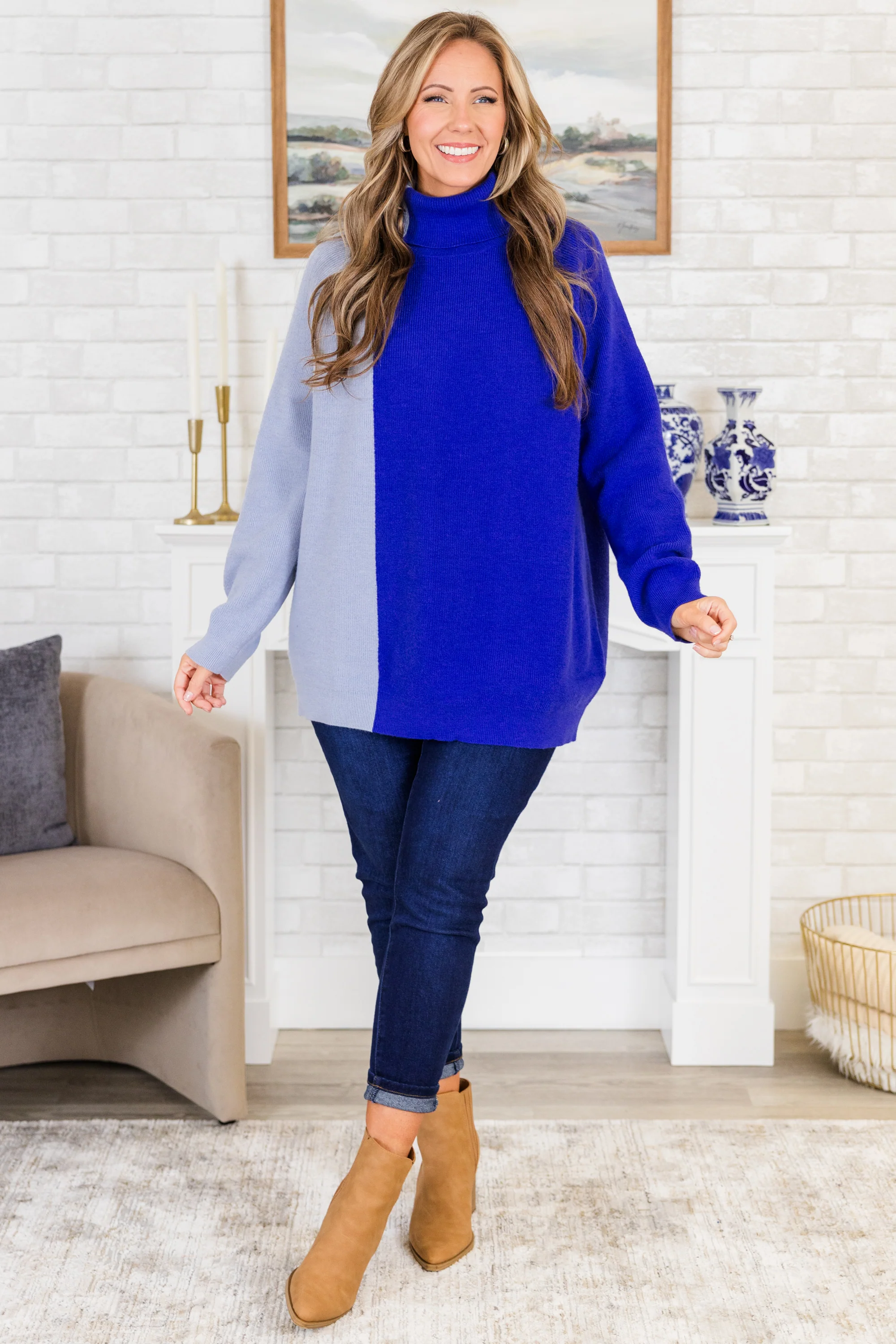 Chic Mindset Sweater, Royal - Giverhouse