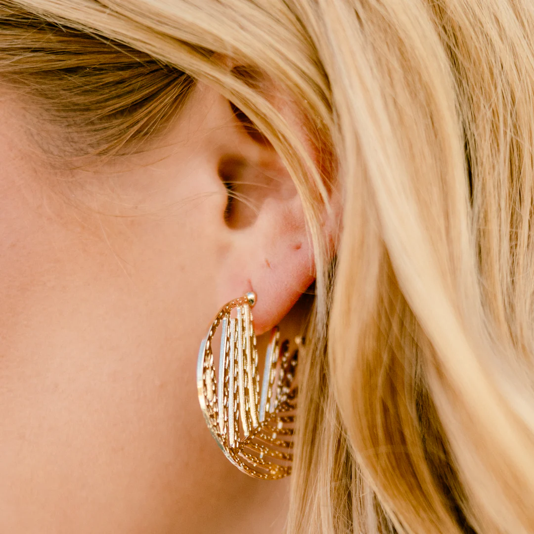 Island Link Earrings, Gold - Giverhouse