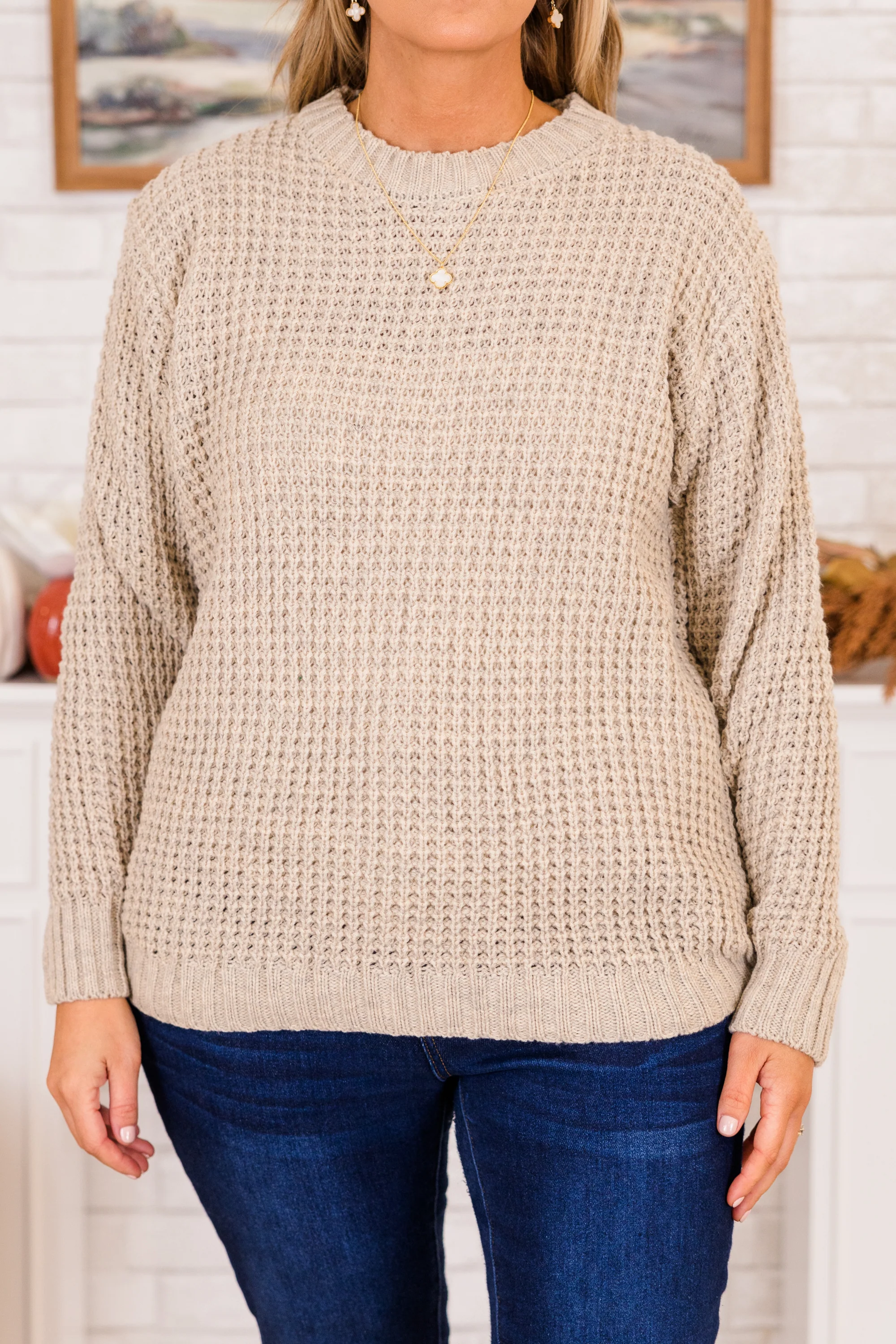 Everything We Loved Sweater, Heather Beige - Giverhouse