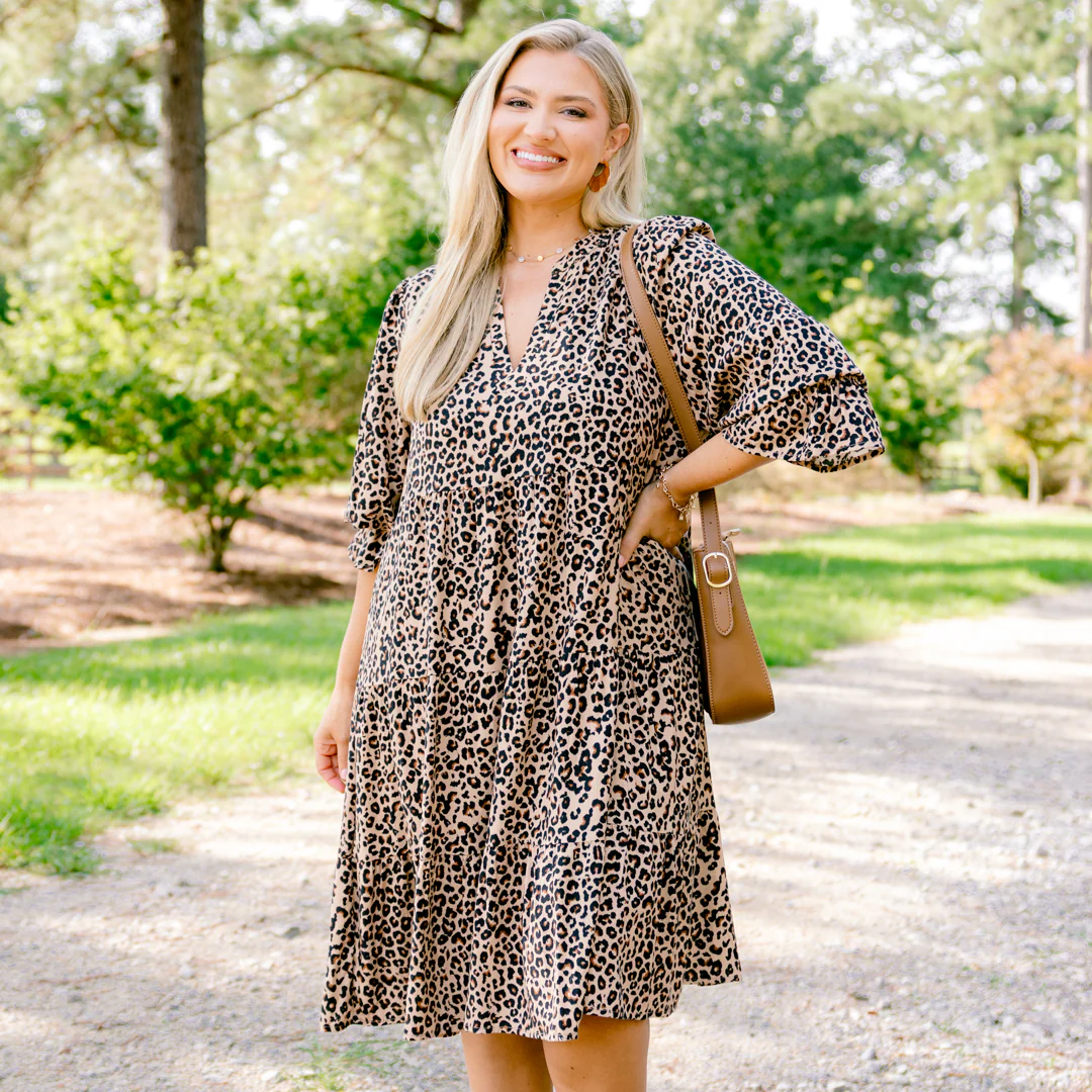 What You Know Dress, Brown Leopard - Giverhouse