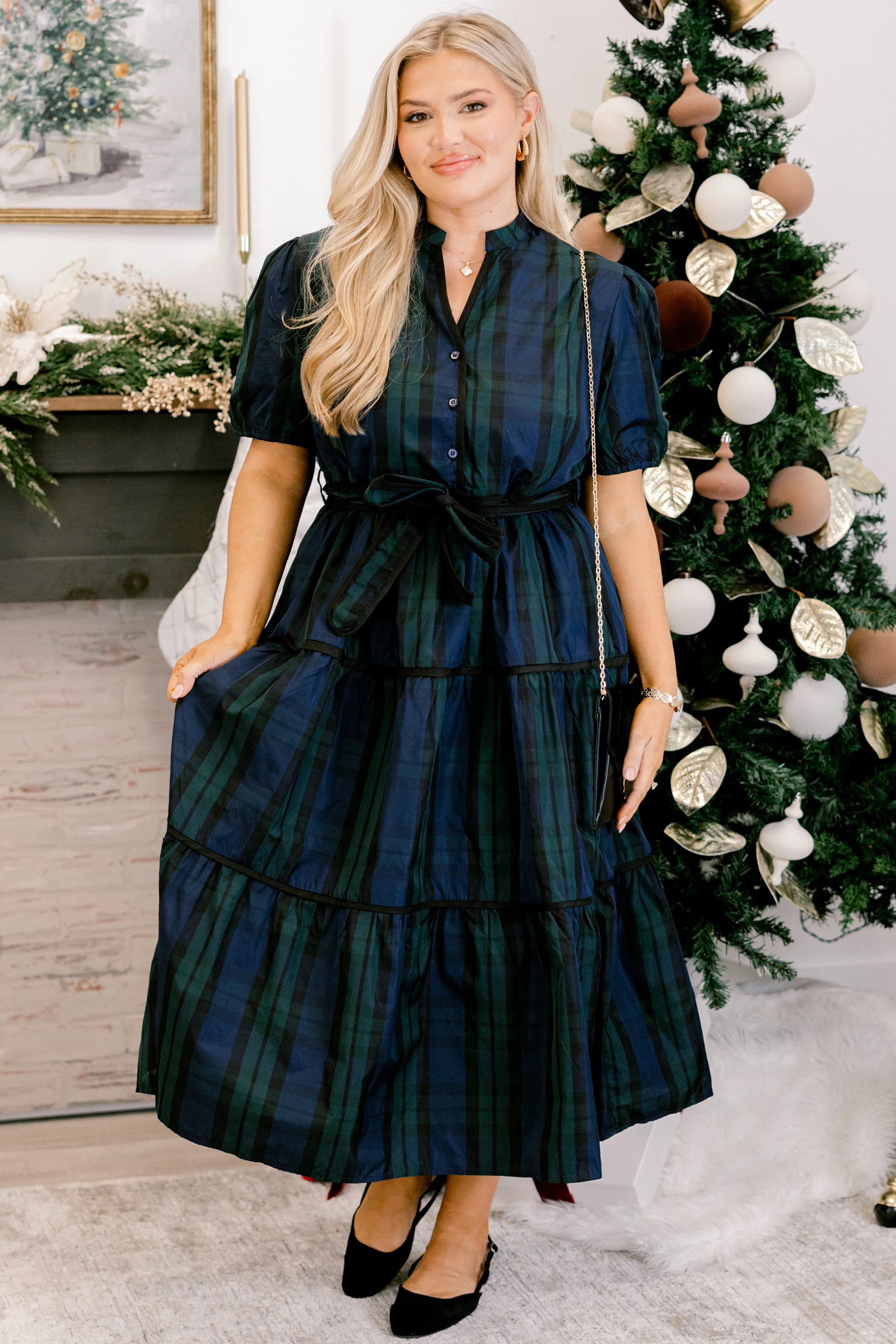 Hope Of It All Dress, Black Watch - Giverhouse