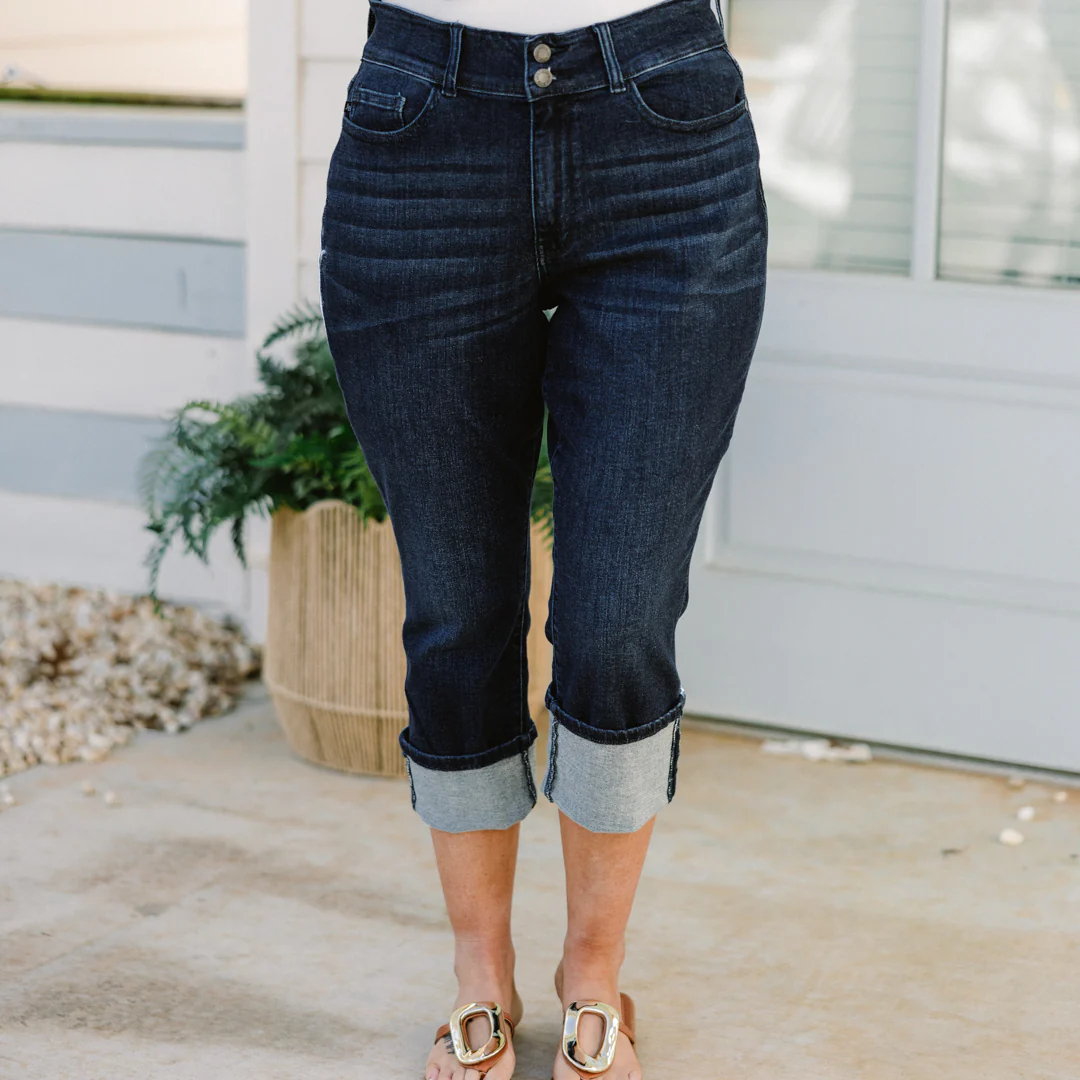 Judy Blue: Meet You There Capris, Blue - Giverhouse