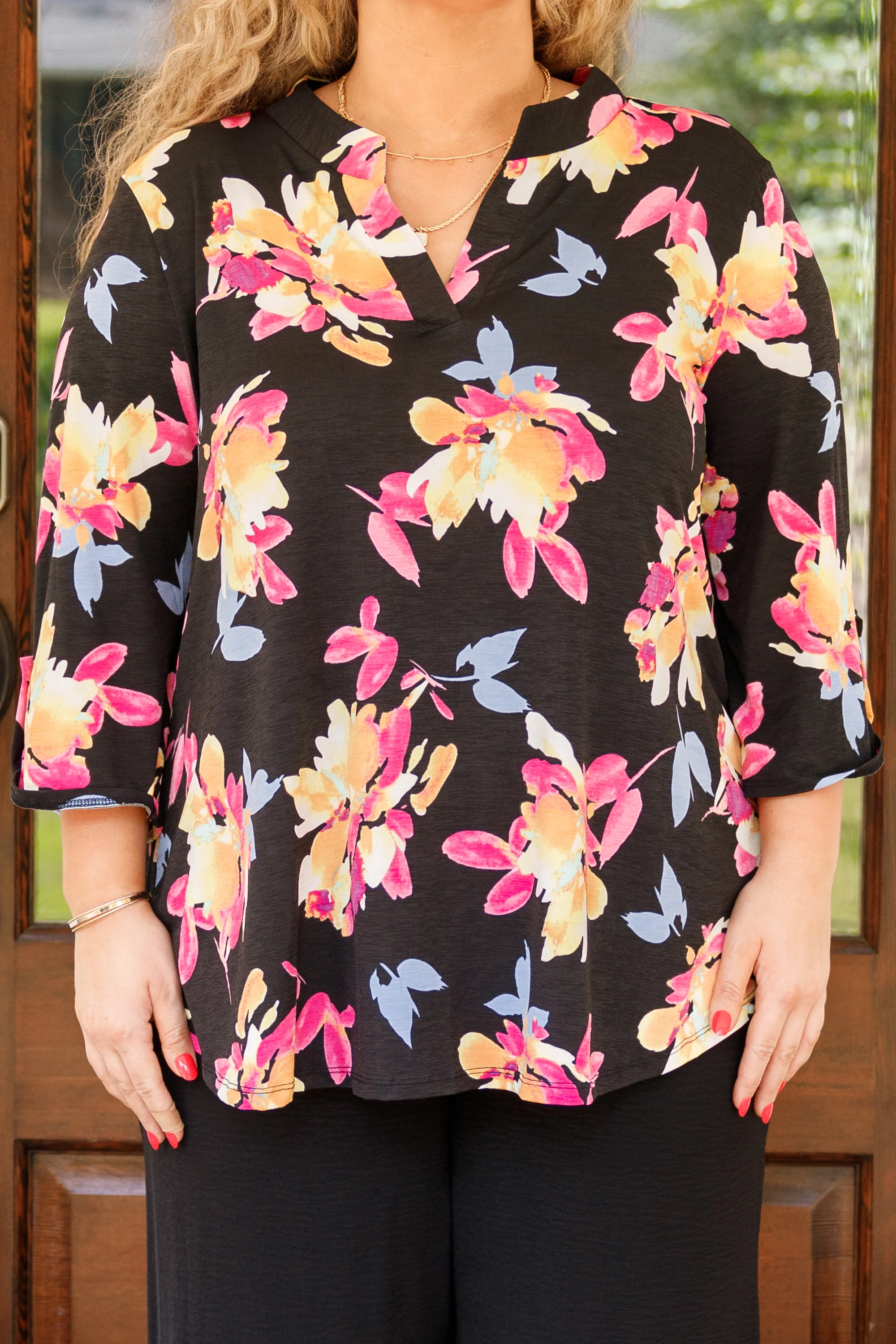 Can't Forget About Me Top, Black Multi - Giverhouse