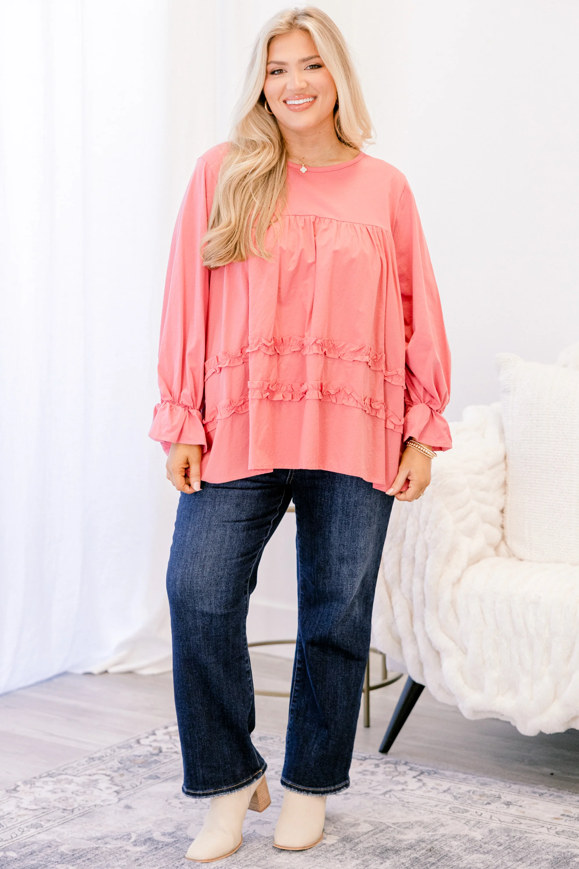 Set For Success Top, Dusty Pink - Giverhouse