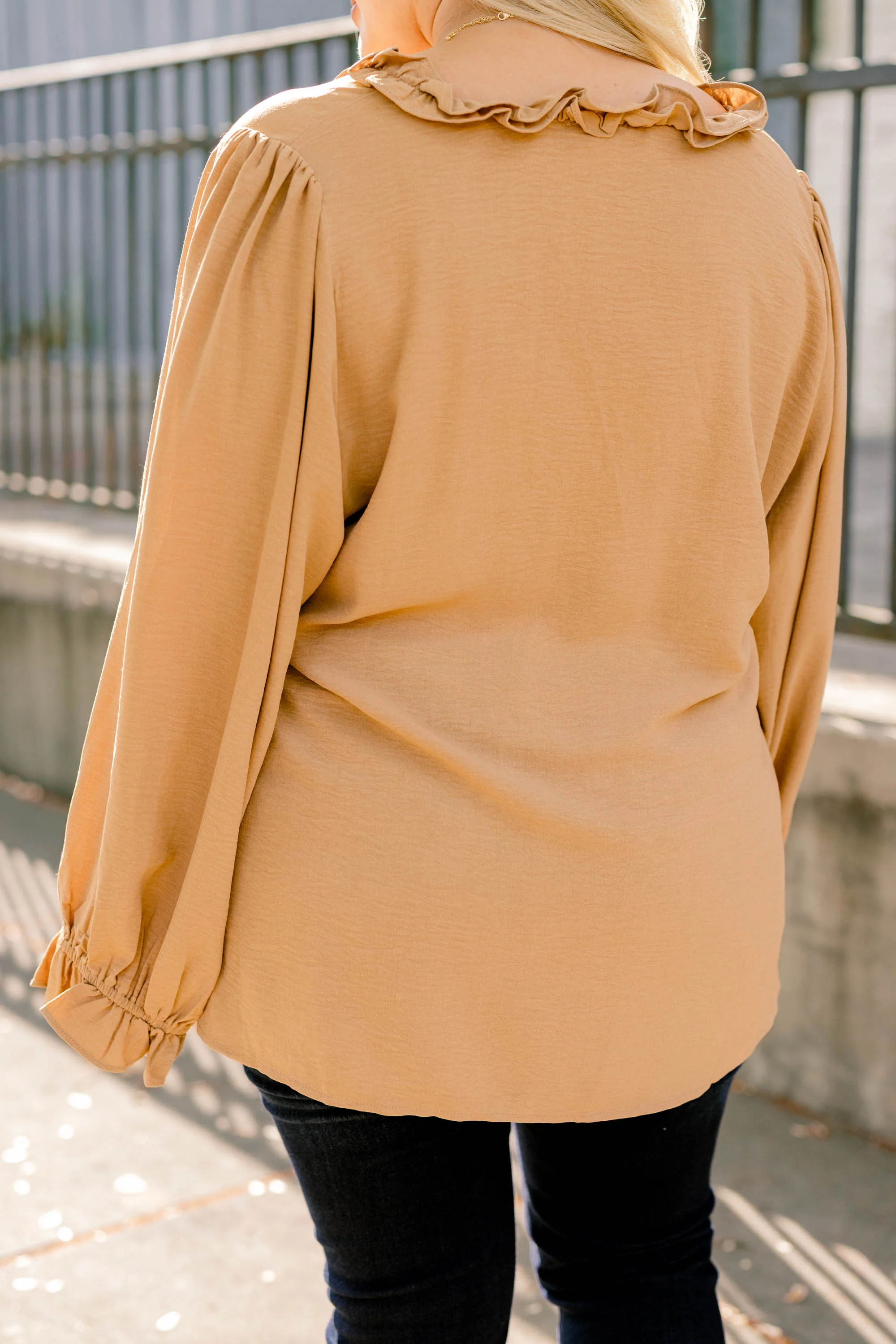 Sparkling Sunlight Top, Camel - Giverhouse