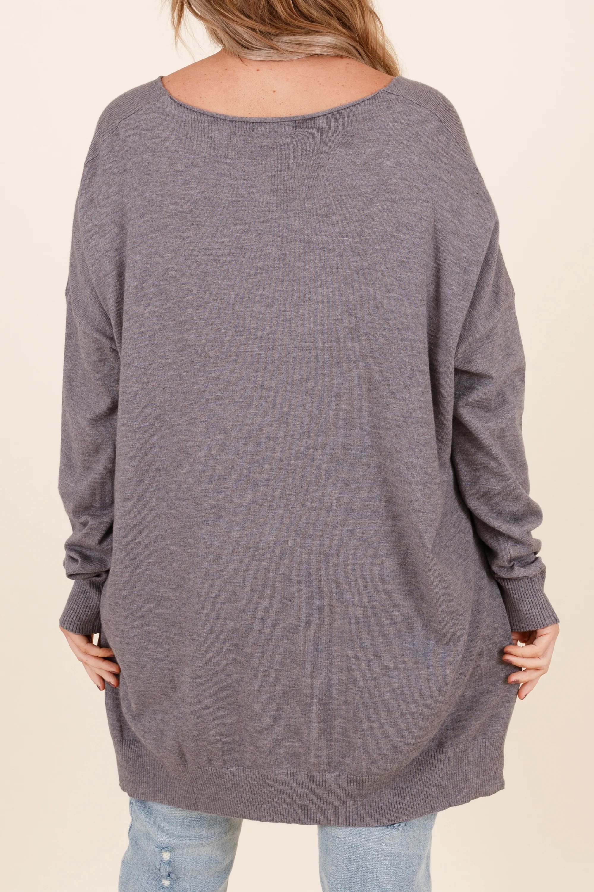 Miss Who I Was Sweater, Heather Gray - Giverhouse