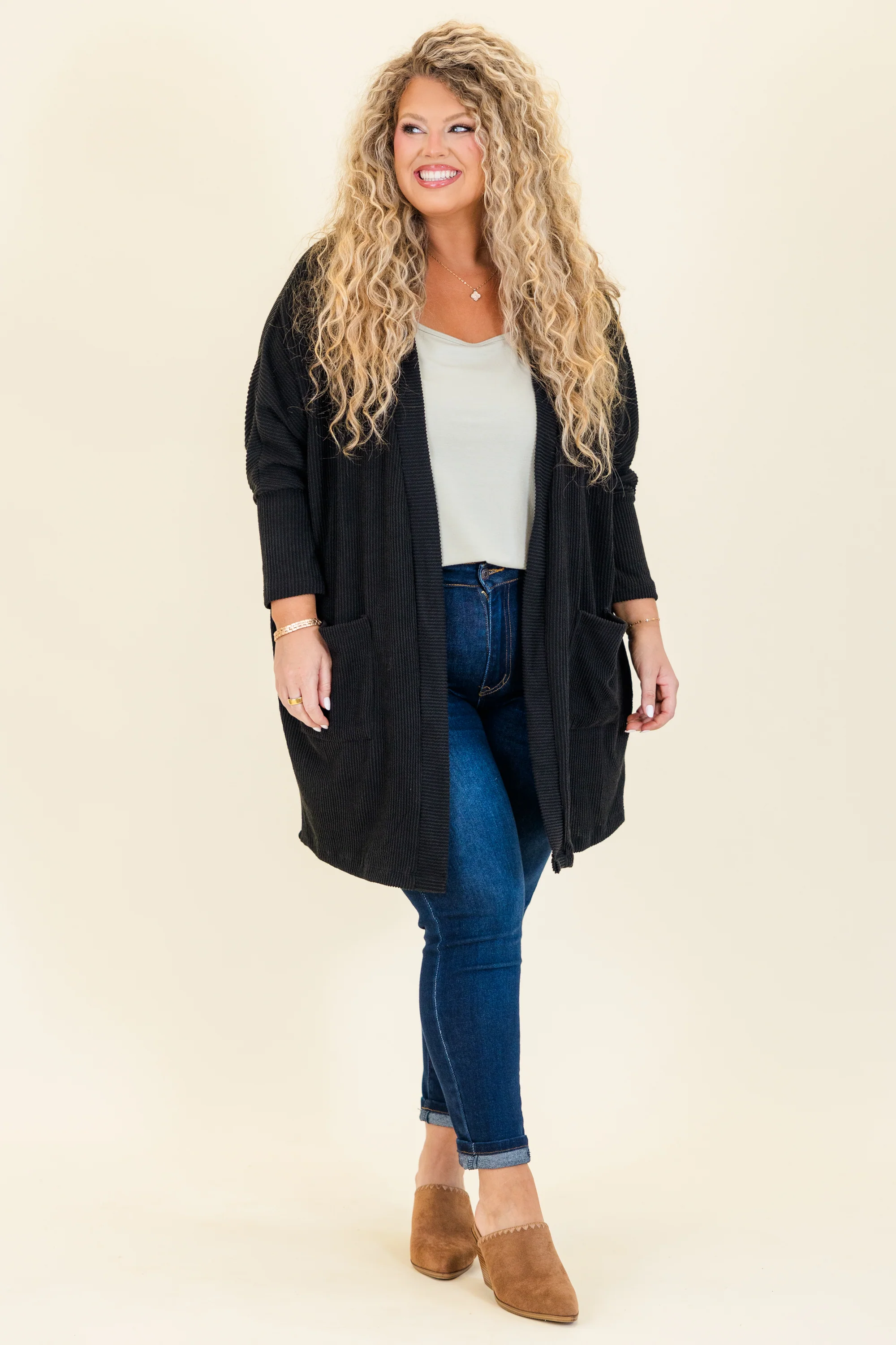 In My Cozy Era Cardigan, Black - Giverhouse