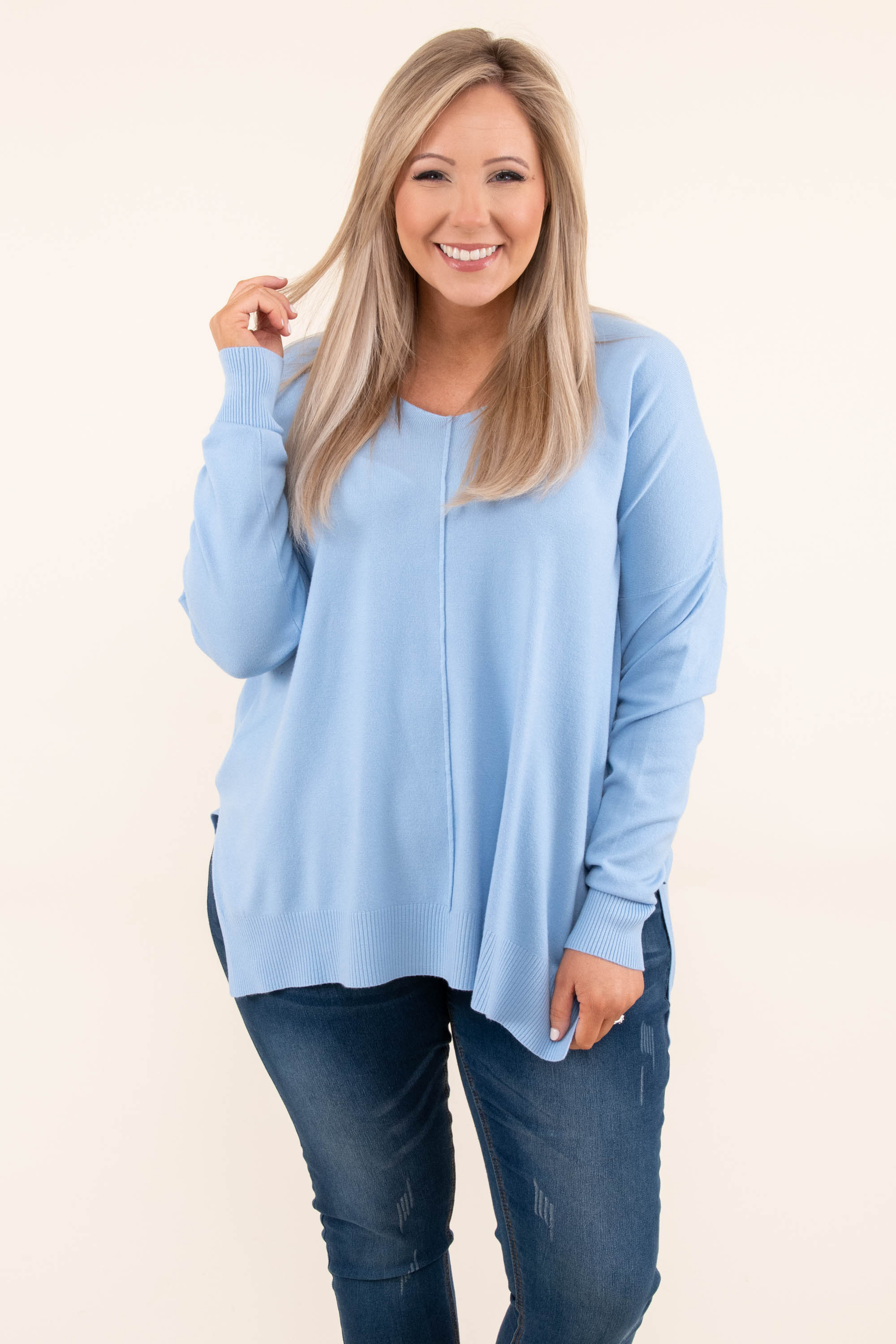 Miss Who I Was Sweater, Spring Blue - Giverhouse