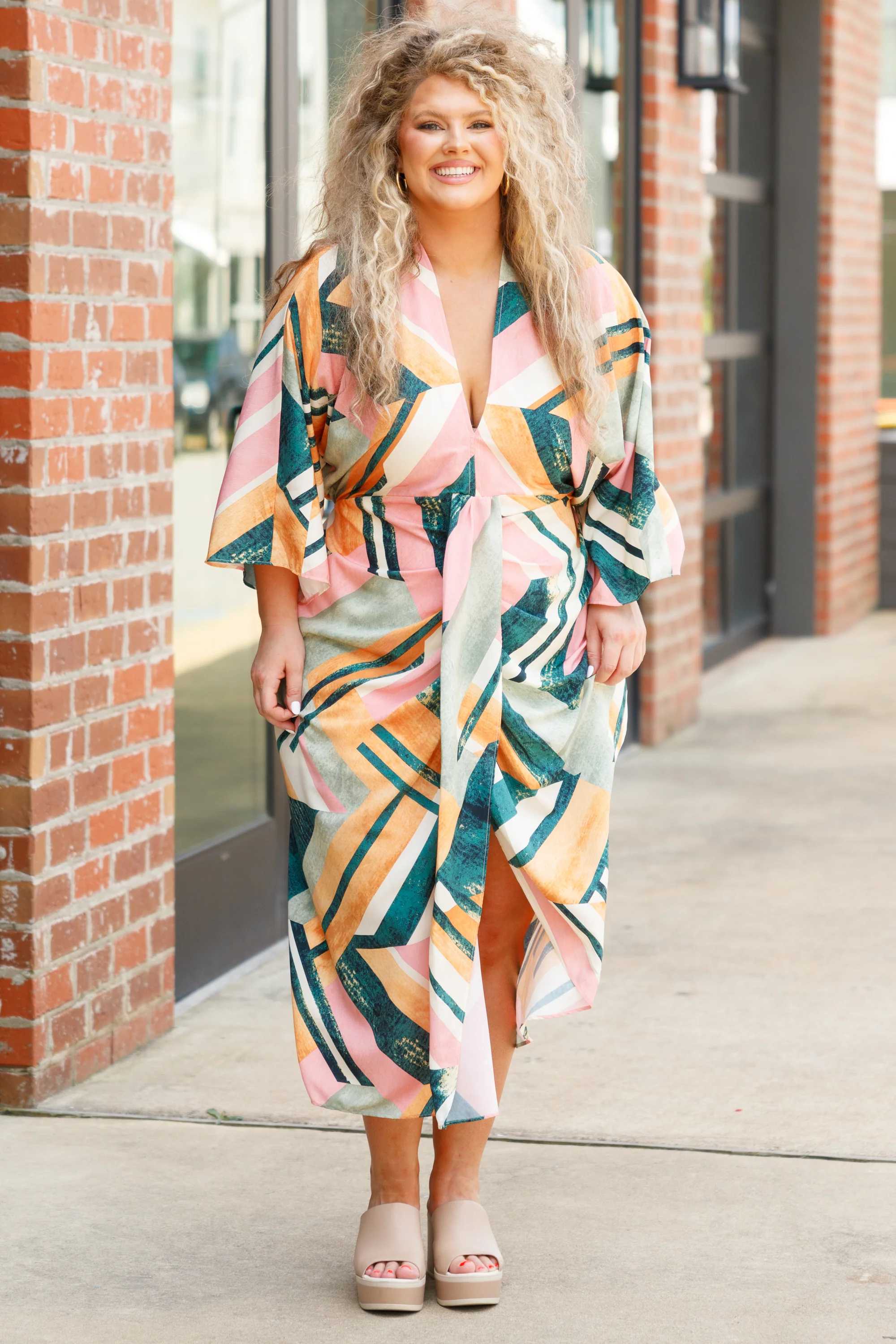 Don't Call Me Angel Dress, Green Multi - Giverhouse