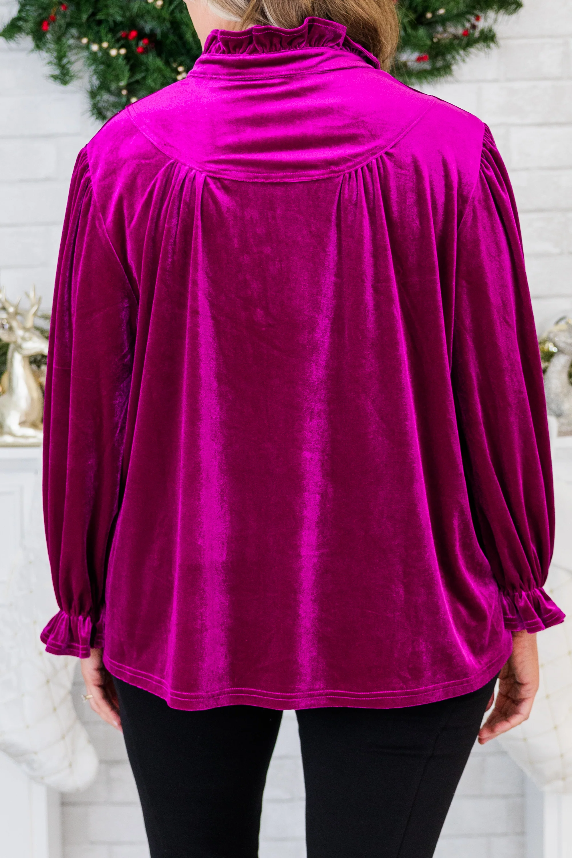 Shine Bright Beautiful Blouse, Magenta - Giverhouse