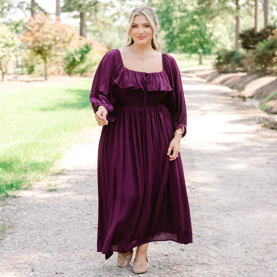 Grace Filled Dress, Plum - Giverhouse