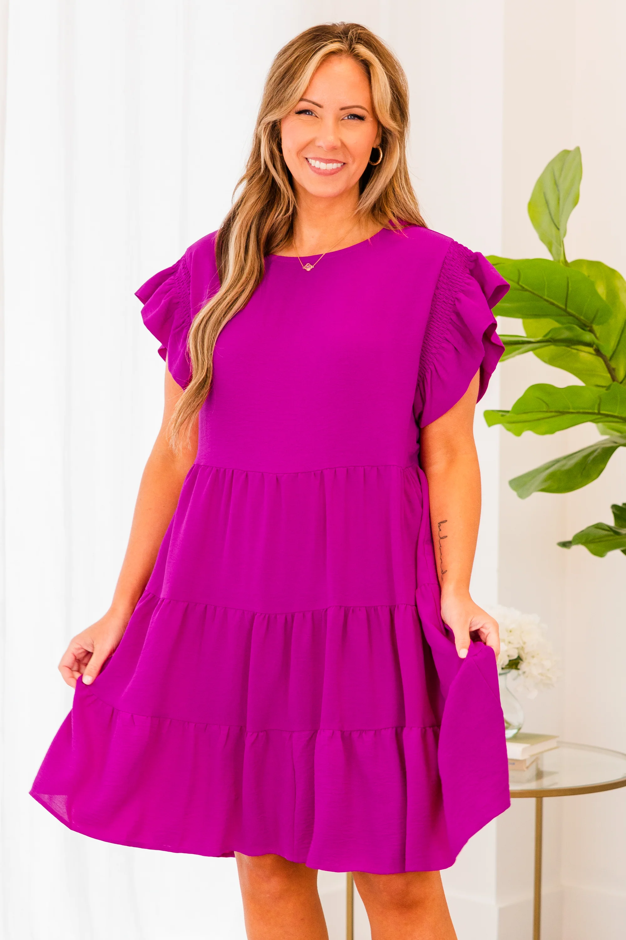 Right For Me Dress, Magenta - Giverhouse