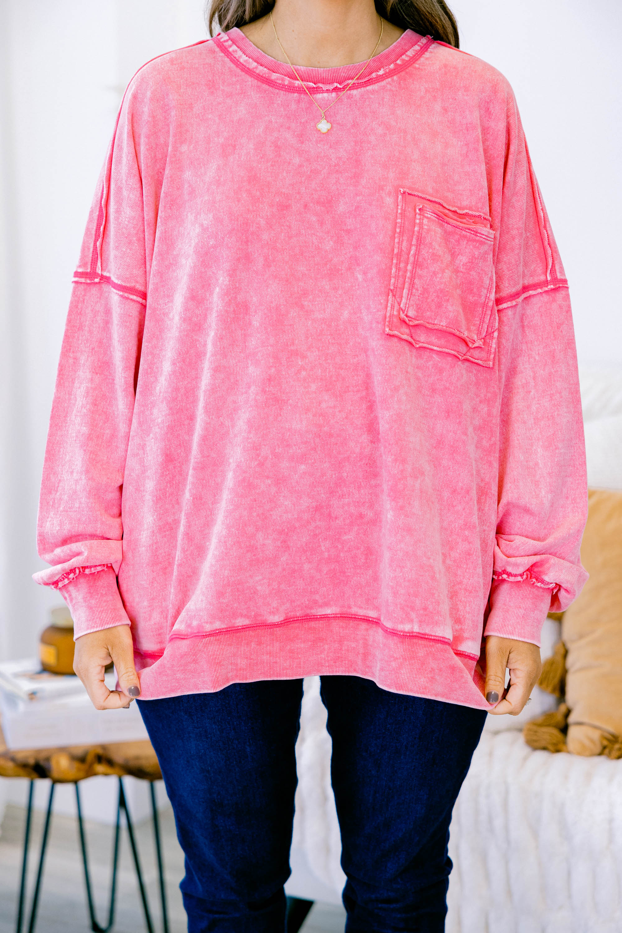 Staying Positive Top, Fuchsia - Giverhouse