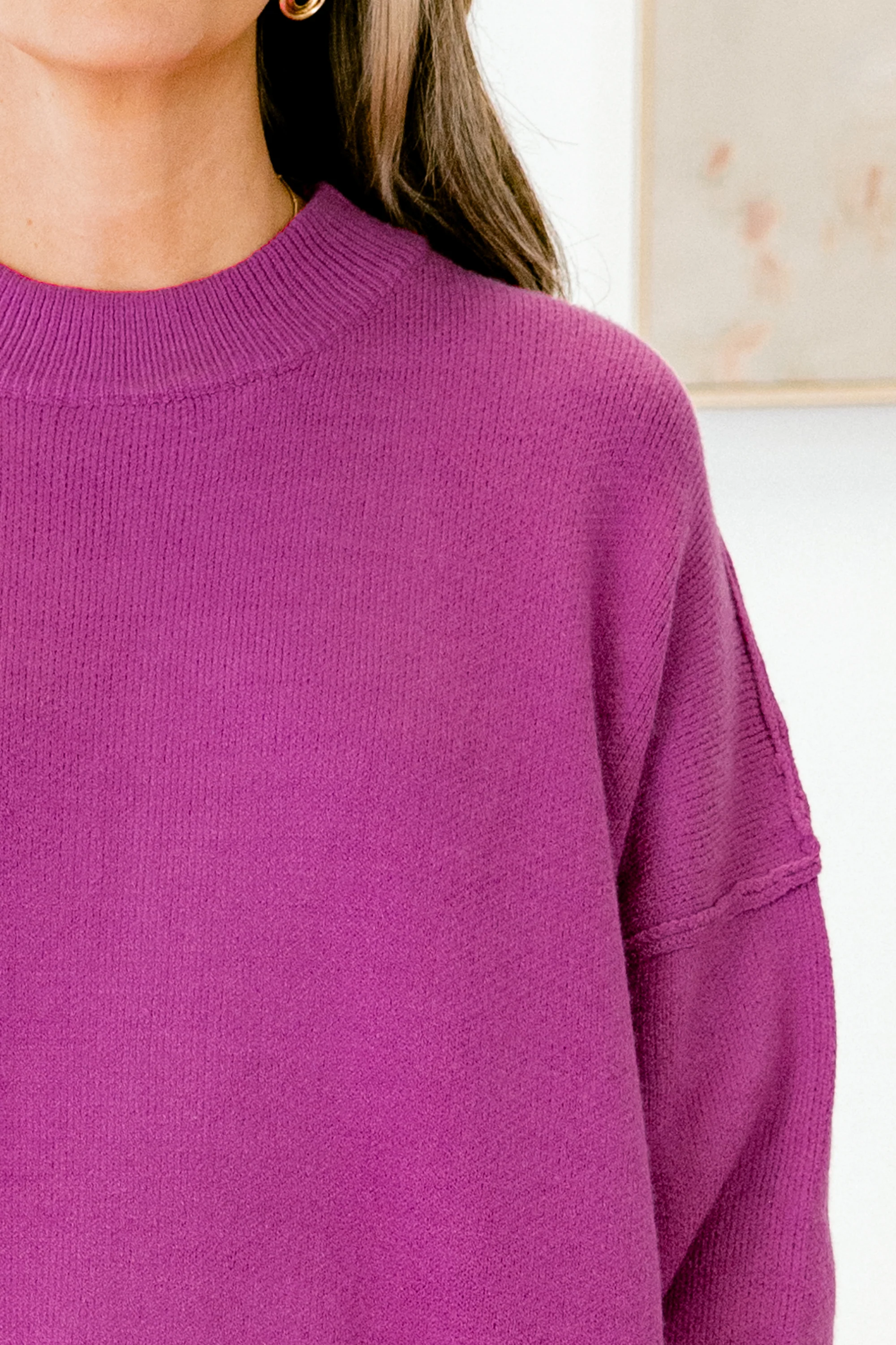 Busy Being Me Sweater, Fuchsia - Giverhouse