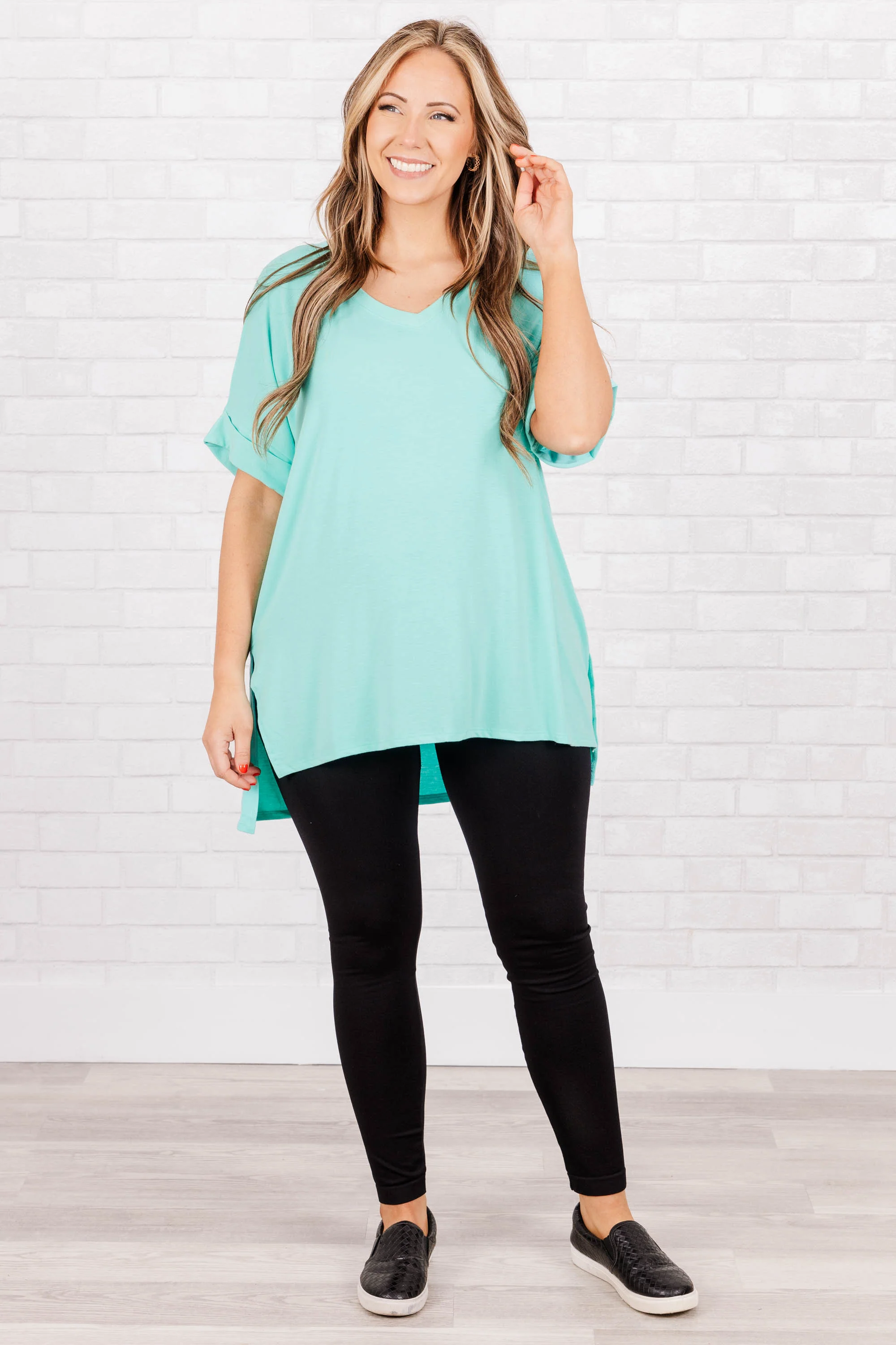 Comfy Travels Top, Mint - Giverhouse