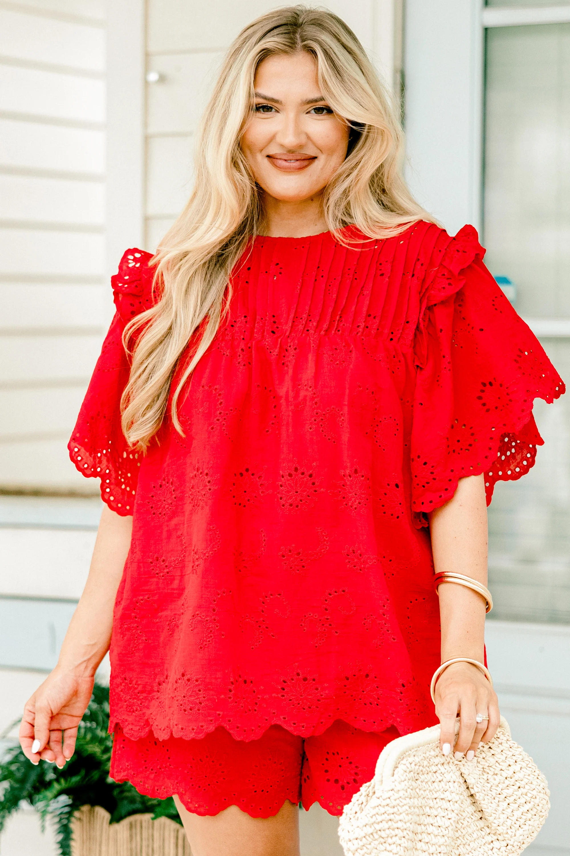 Right Over Here Top, Red - Giverhouse