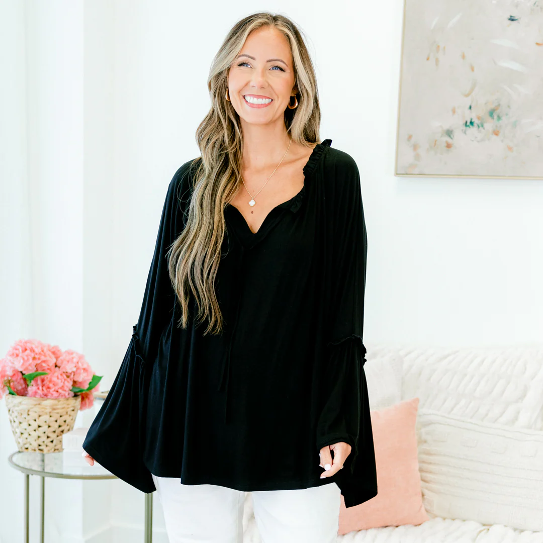 Bell of the Night Top, Black - Giverhouse