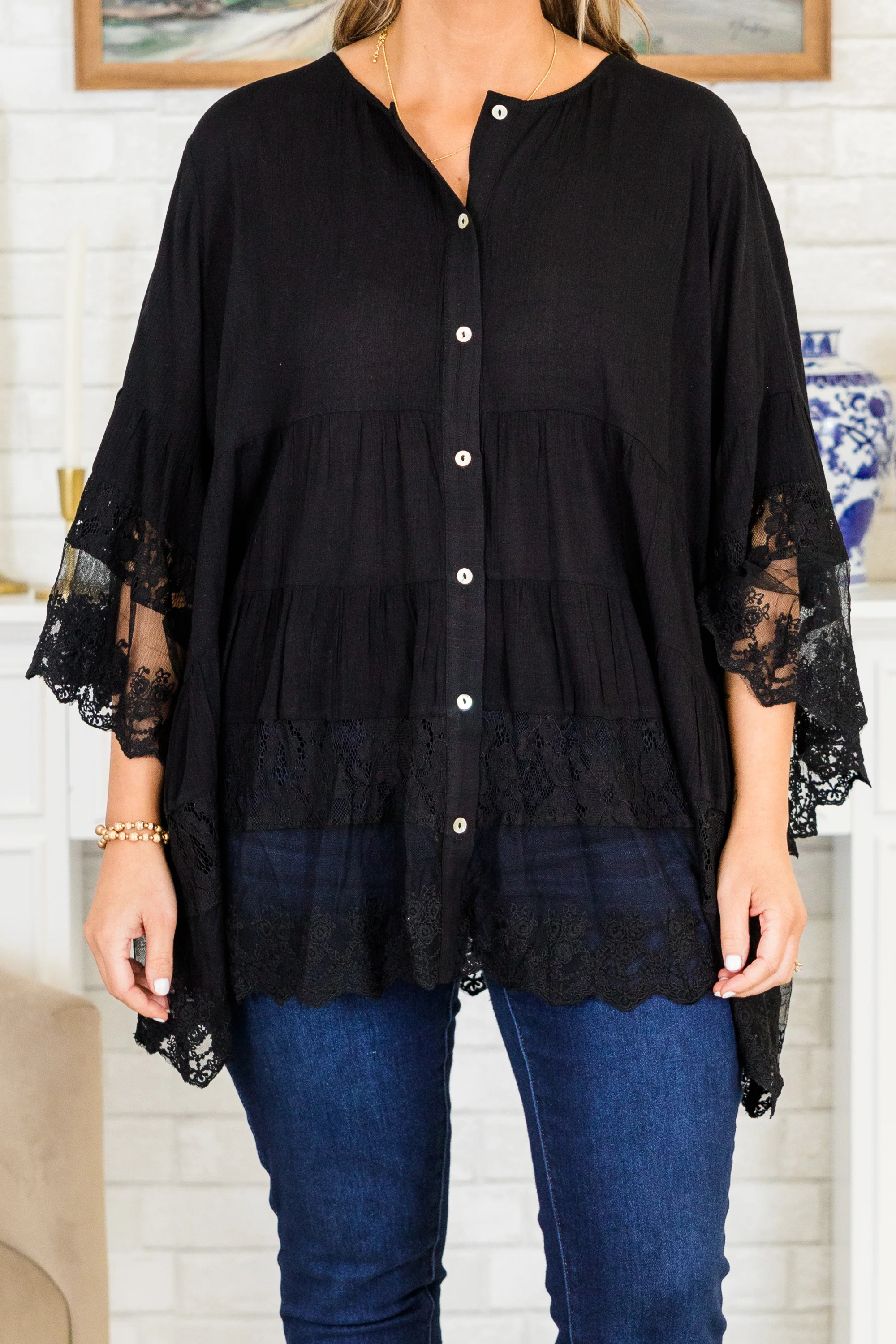 Don't Fail Me Now Blouse, Black - Giverhouse