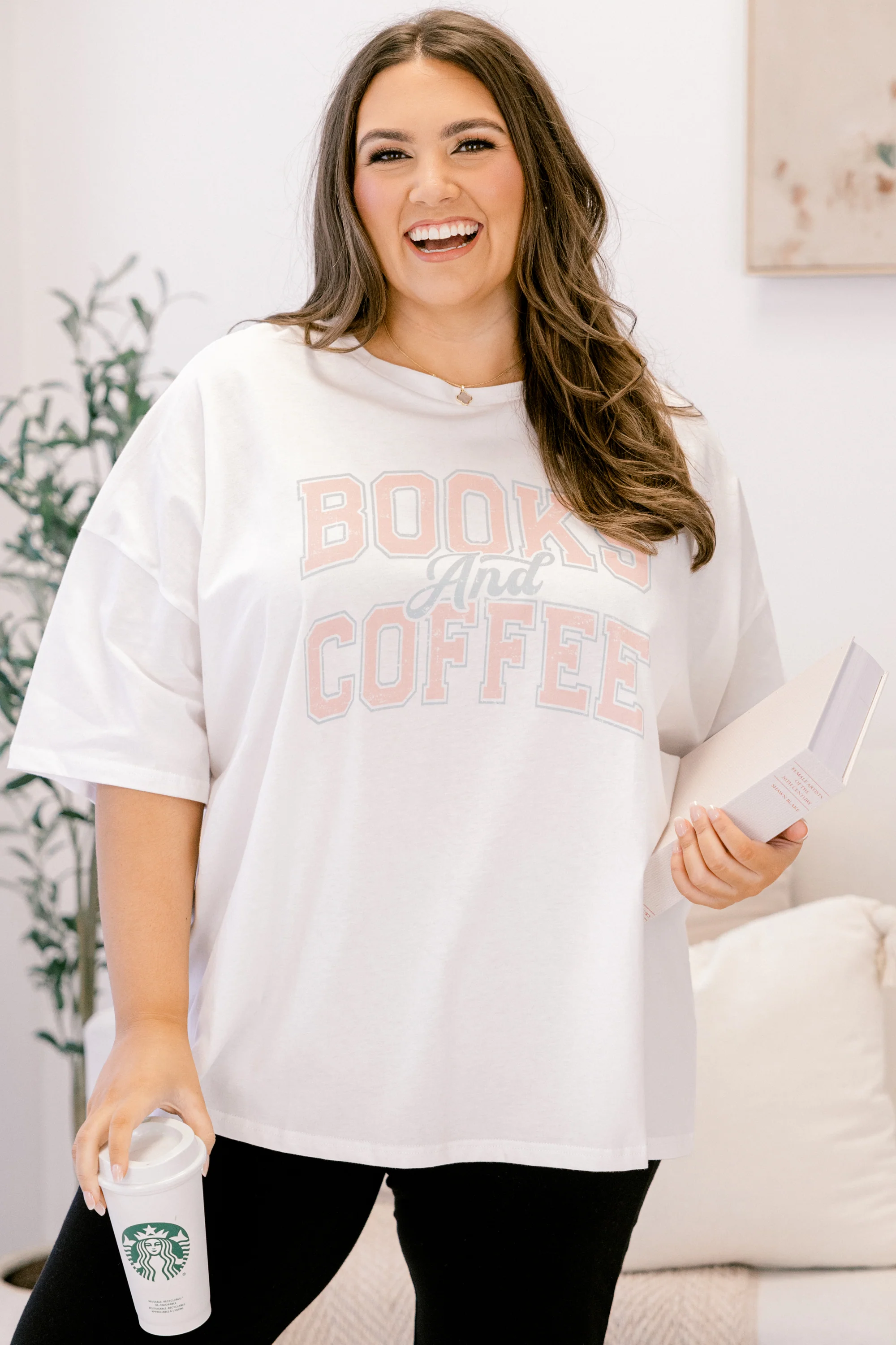 Just a Cozy Girl Imported Boyfriend Tee, White - Giverhouse