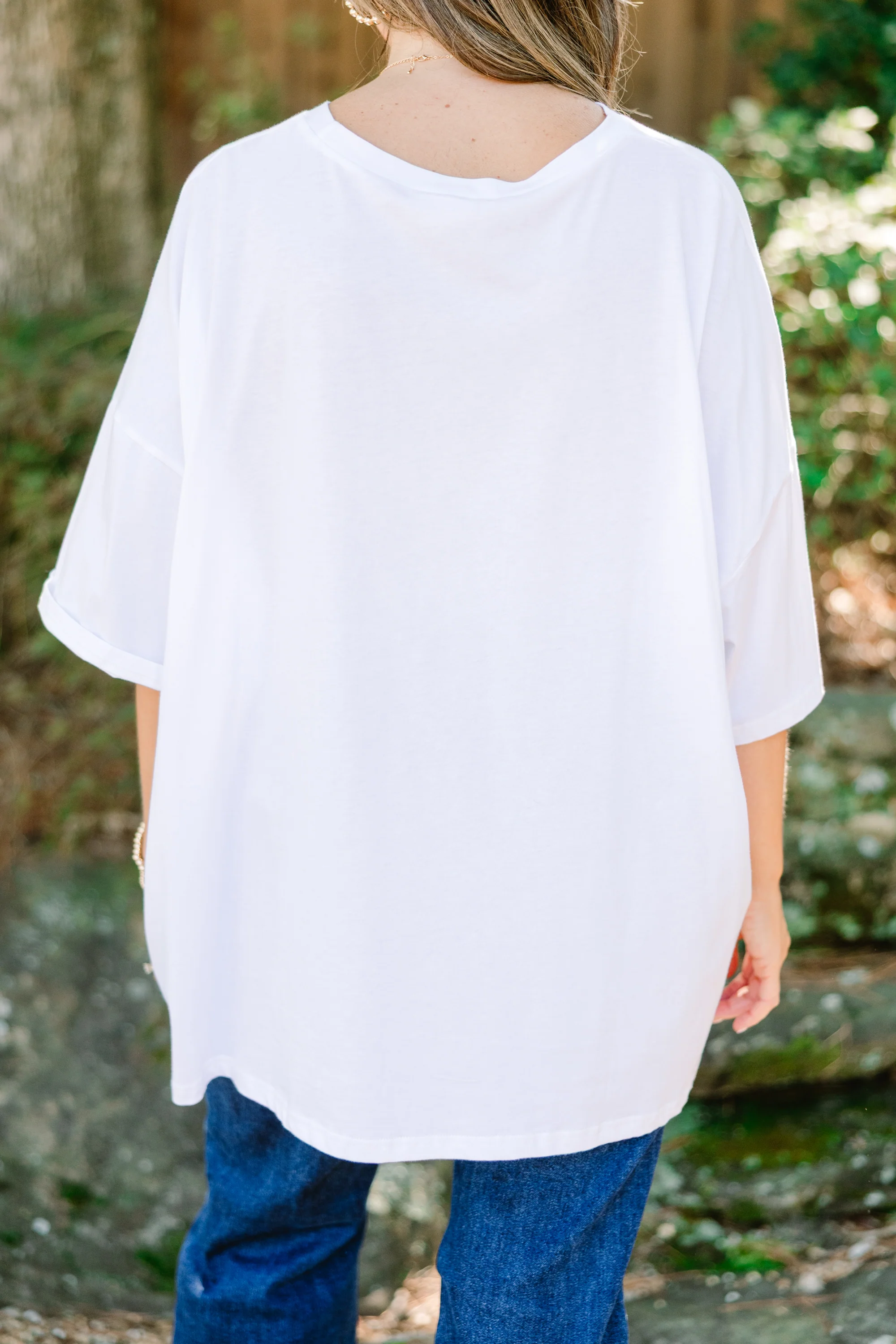 Nashville Glam Boyfriend Tee, White - Giverhouse