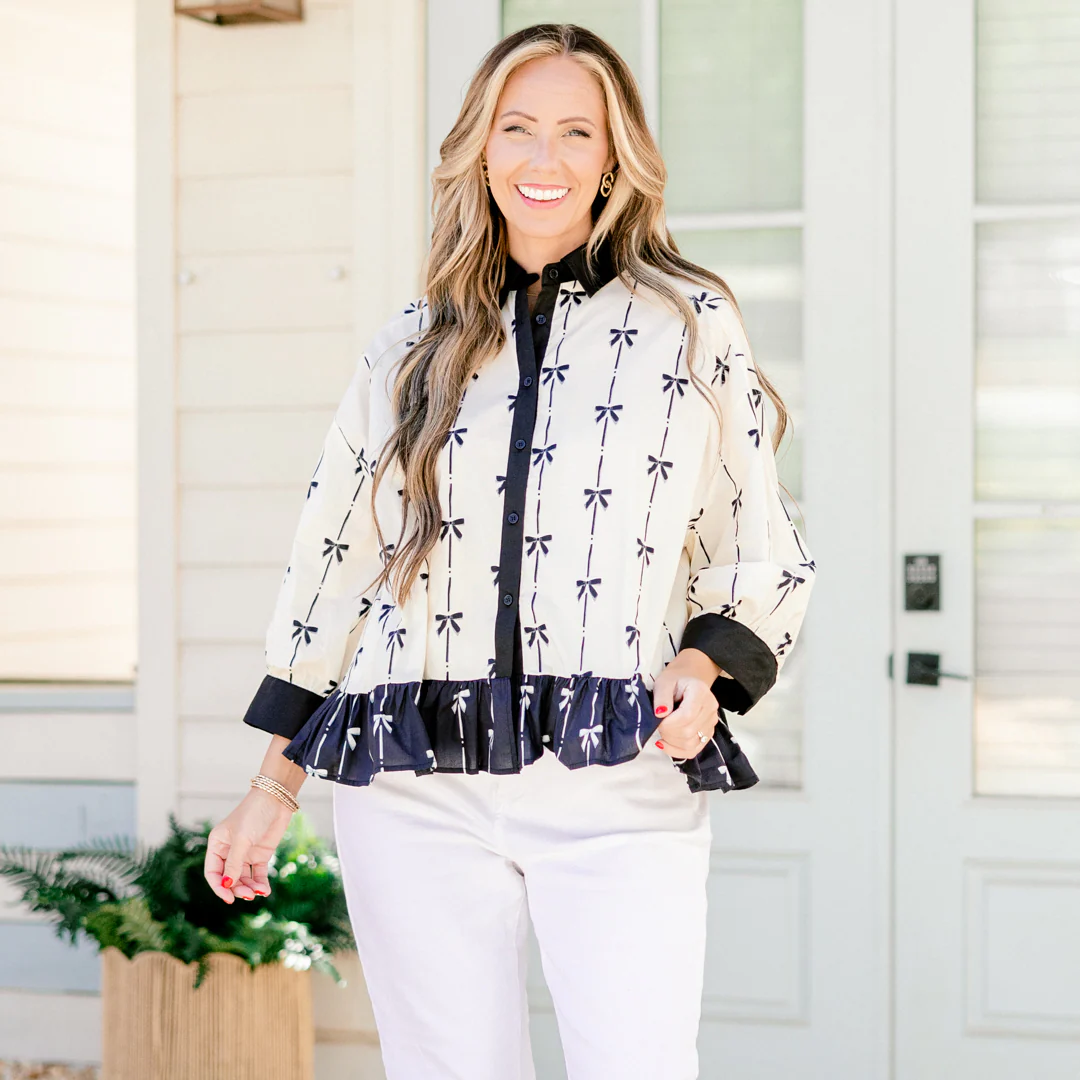 Feel Free Top, Black Bow - Giverhouse