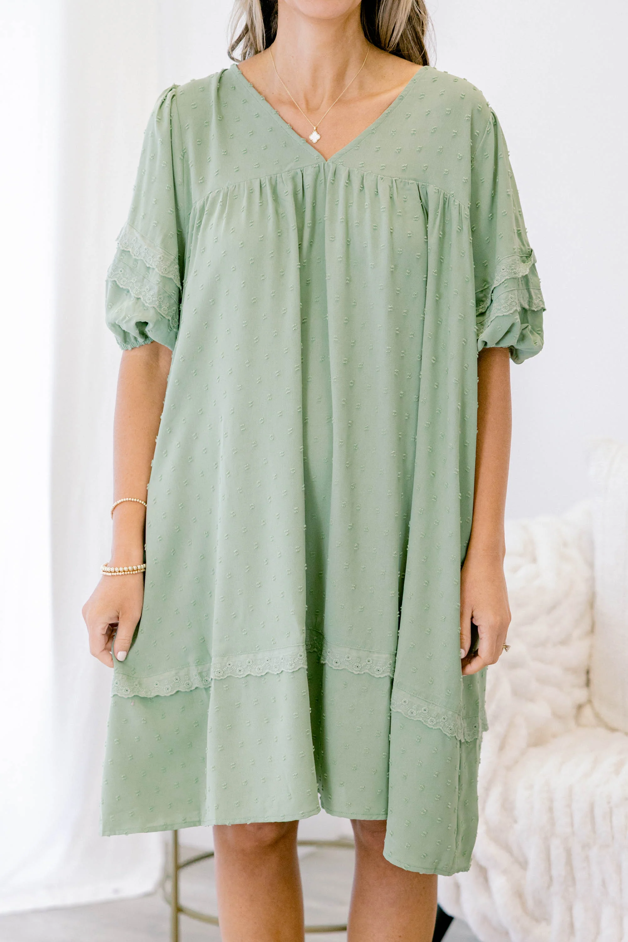 Calm Feelings Dress, Light Sage - Giverhouse
