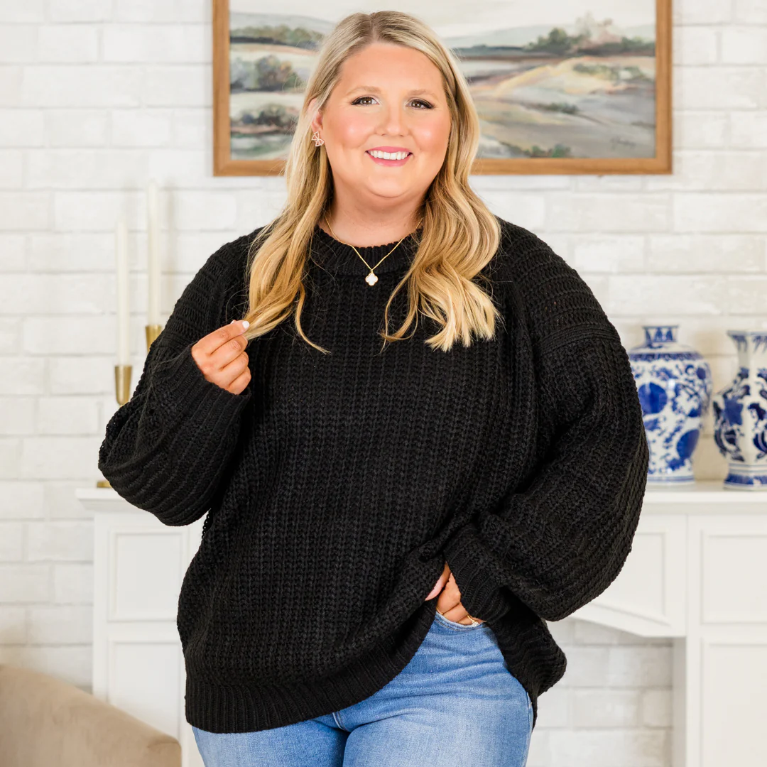 Cozy Cabin Sweater, Black - Giverhouse