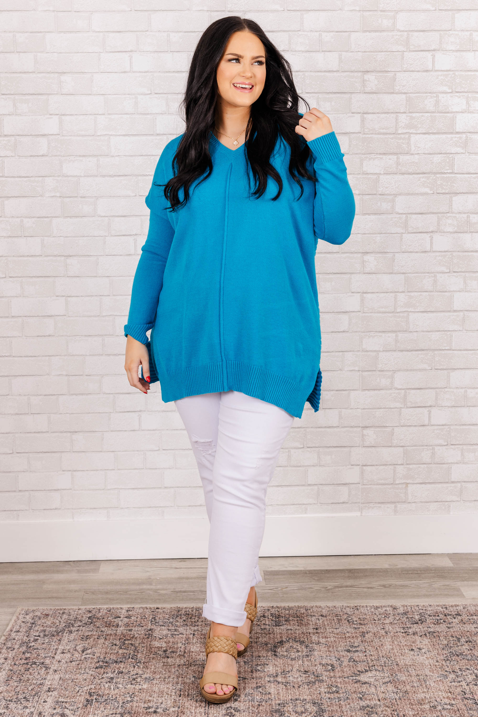 I'm Better Now Sweater, Urban Blue - Giverhouse