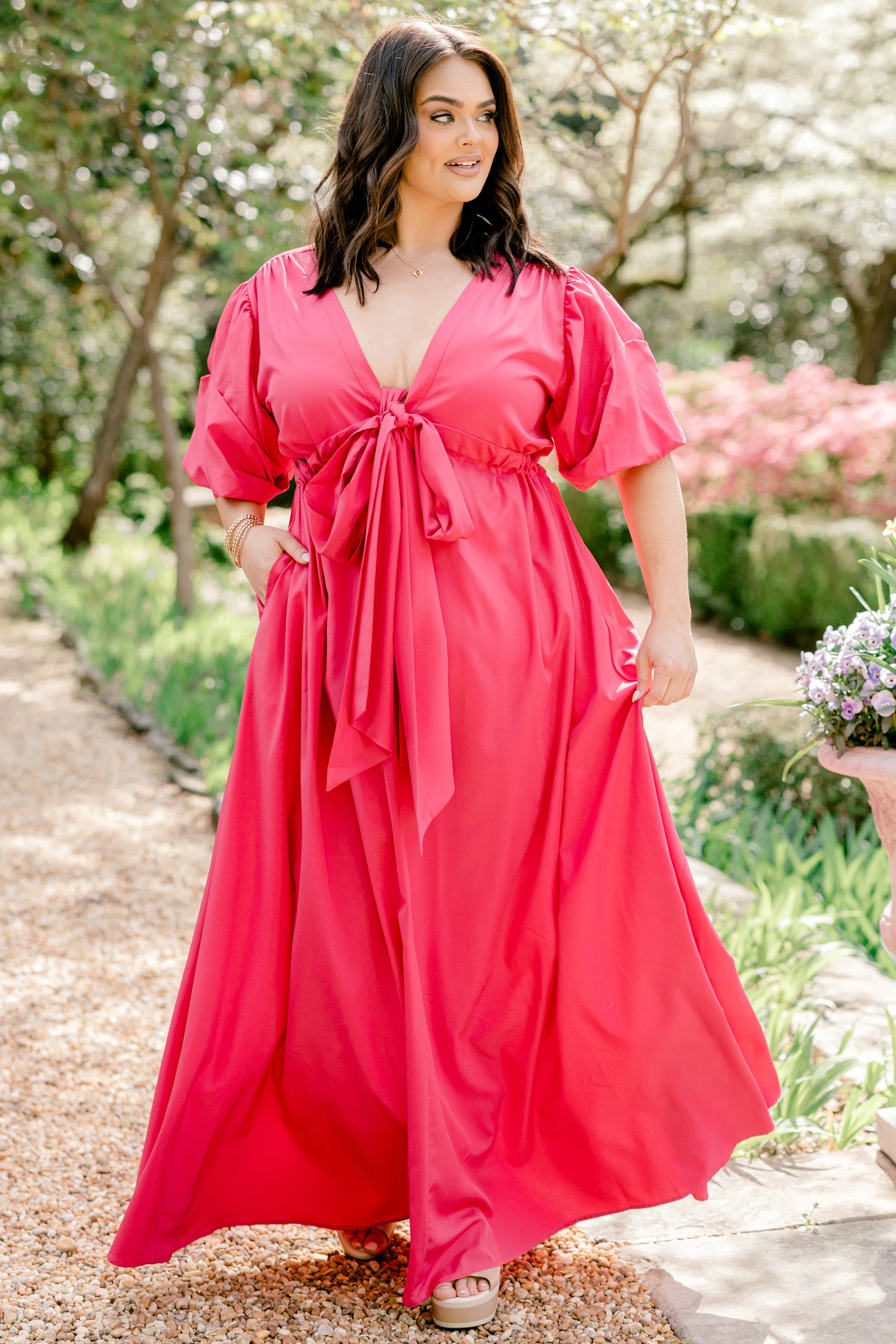 Looking At Me Maxi Dress, Fuchsia - Giverhouse