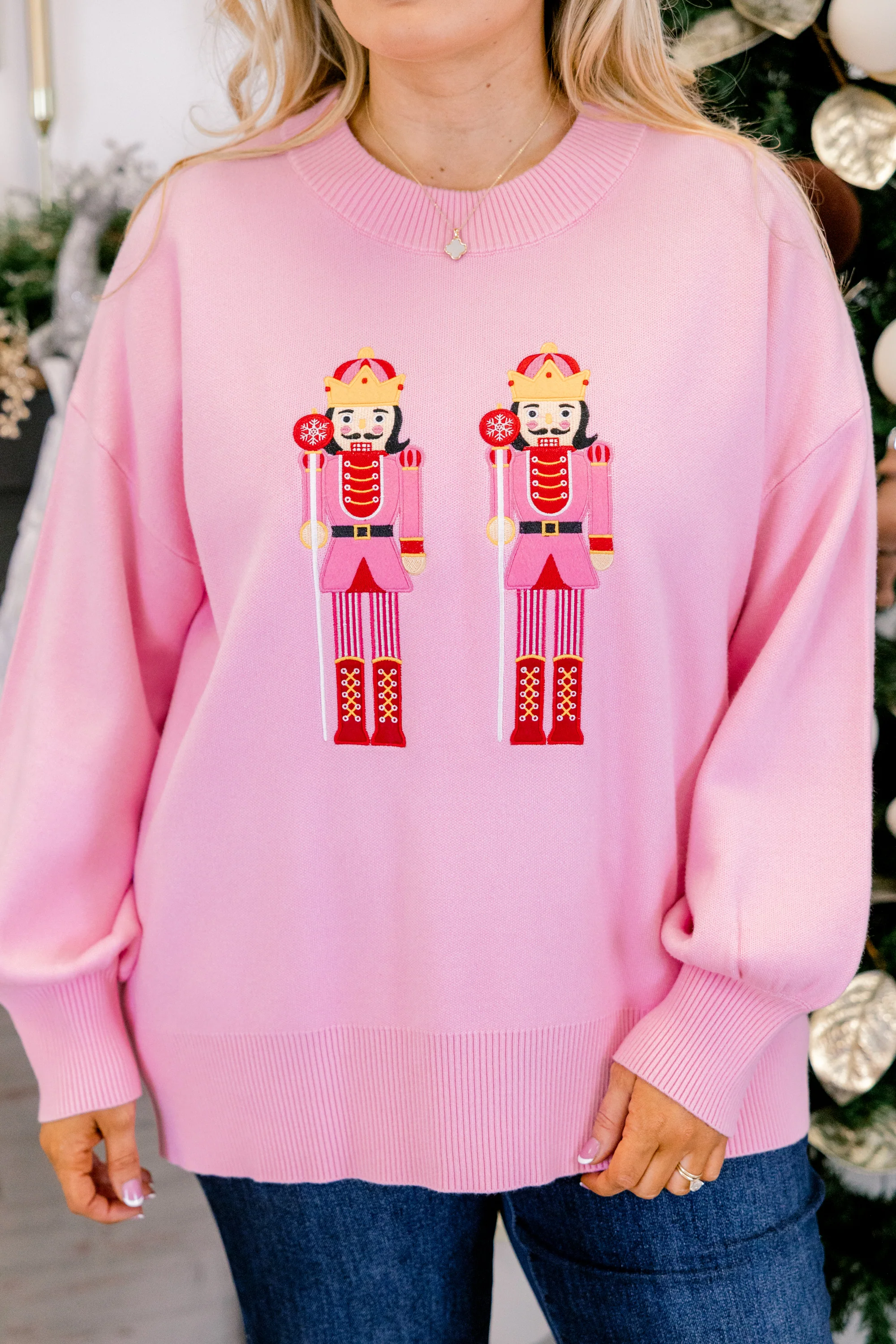 Rewrite The Story Sweater, Pink Nutcracker - Giverhouse