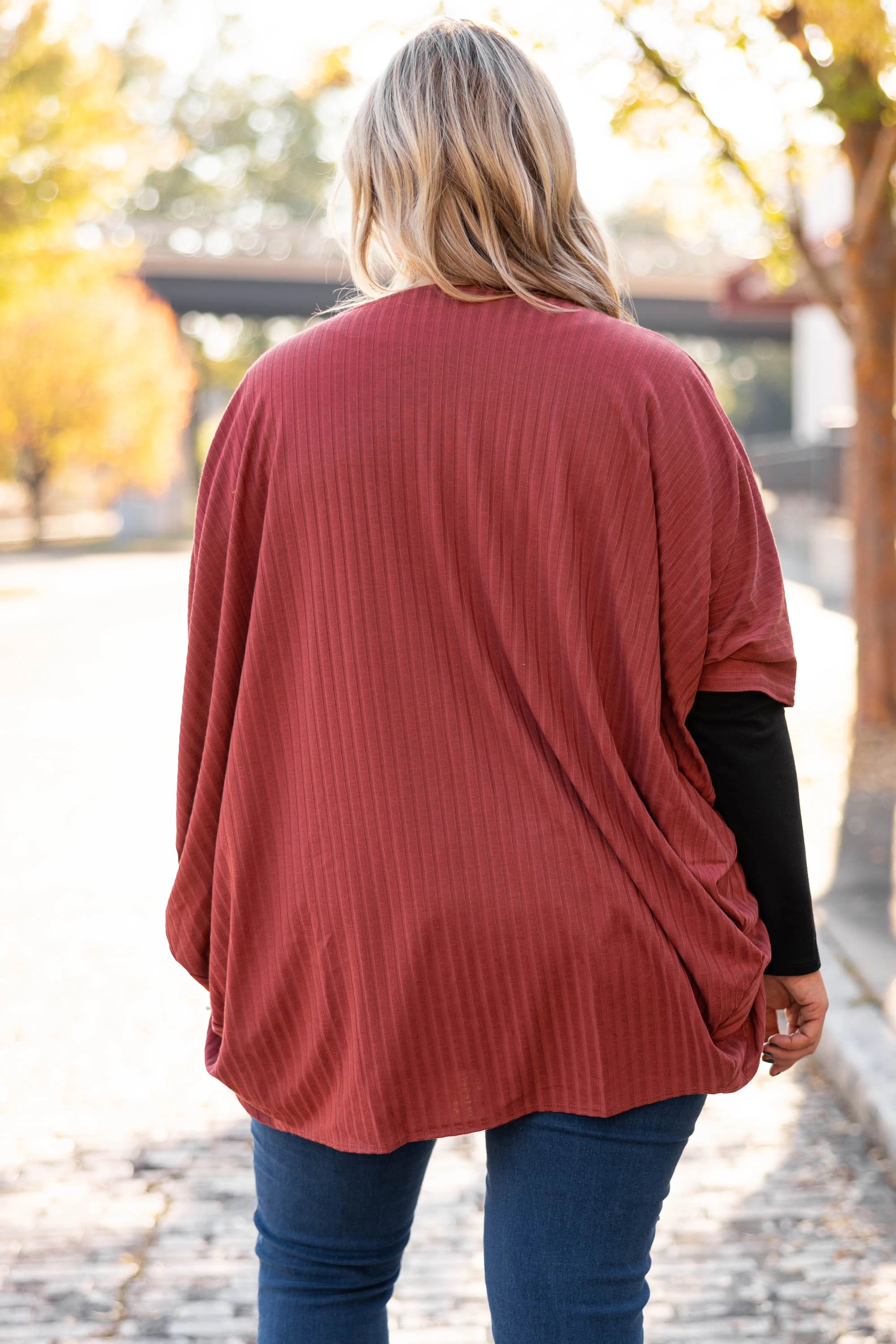 Let's Grab Brunch Cardigan, Rust - Giverhouse