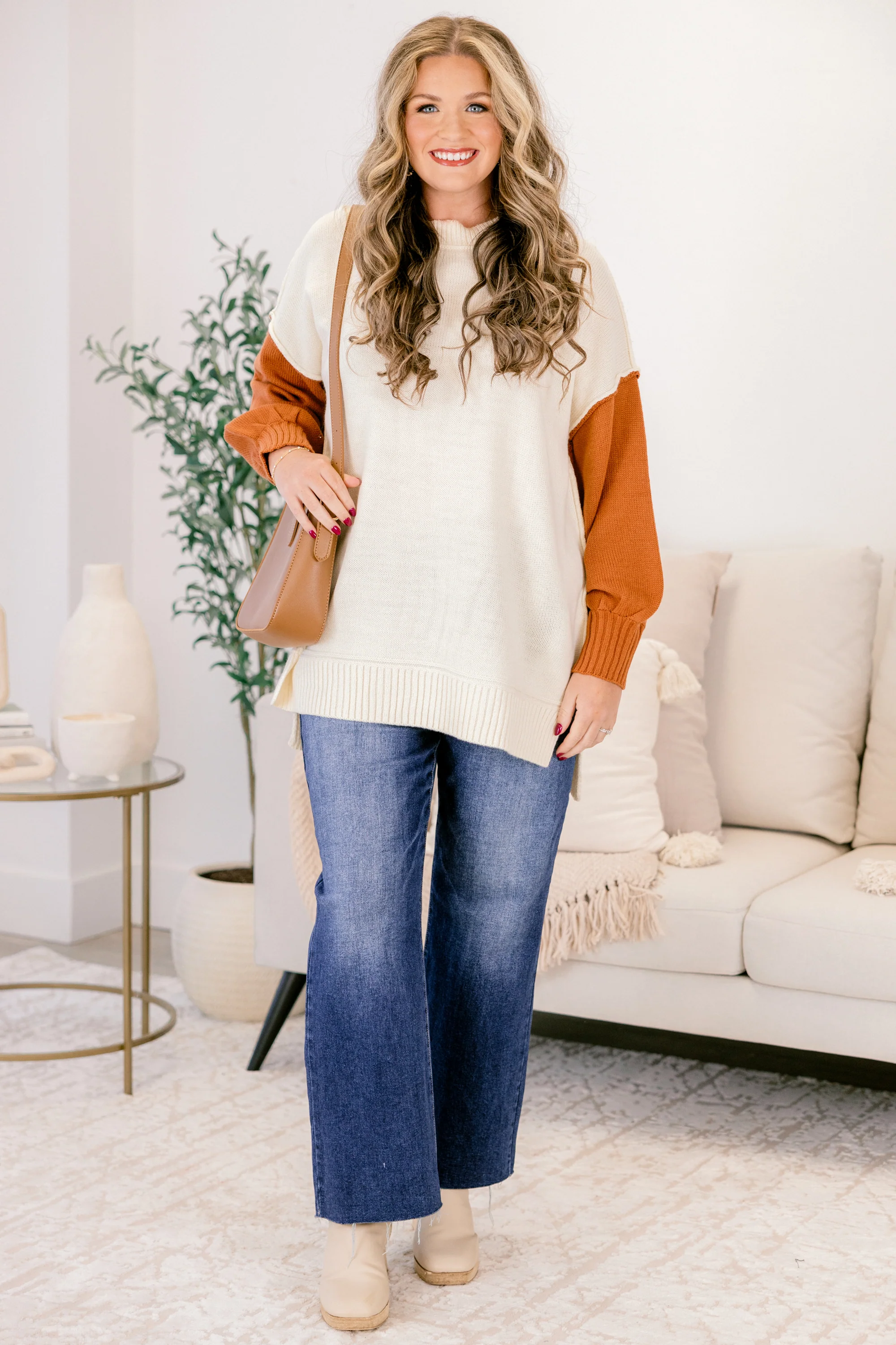 Cozy Days Coming Sweater, Taupe-Brown - Giverhouse