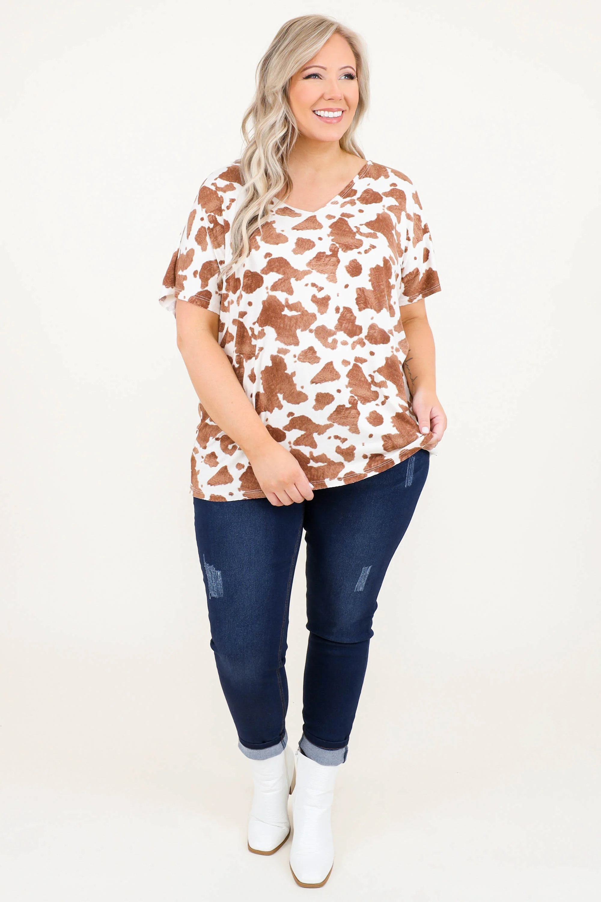 South Of The Border Top, Mocha - Giverhouse