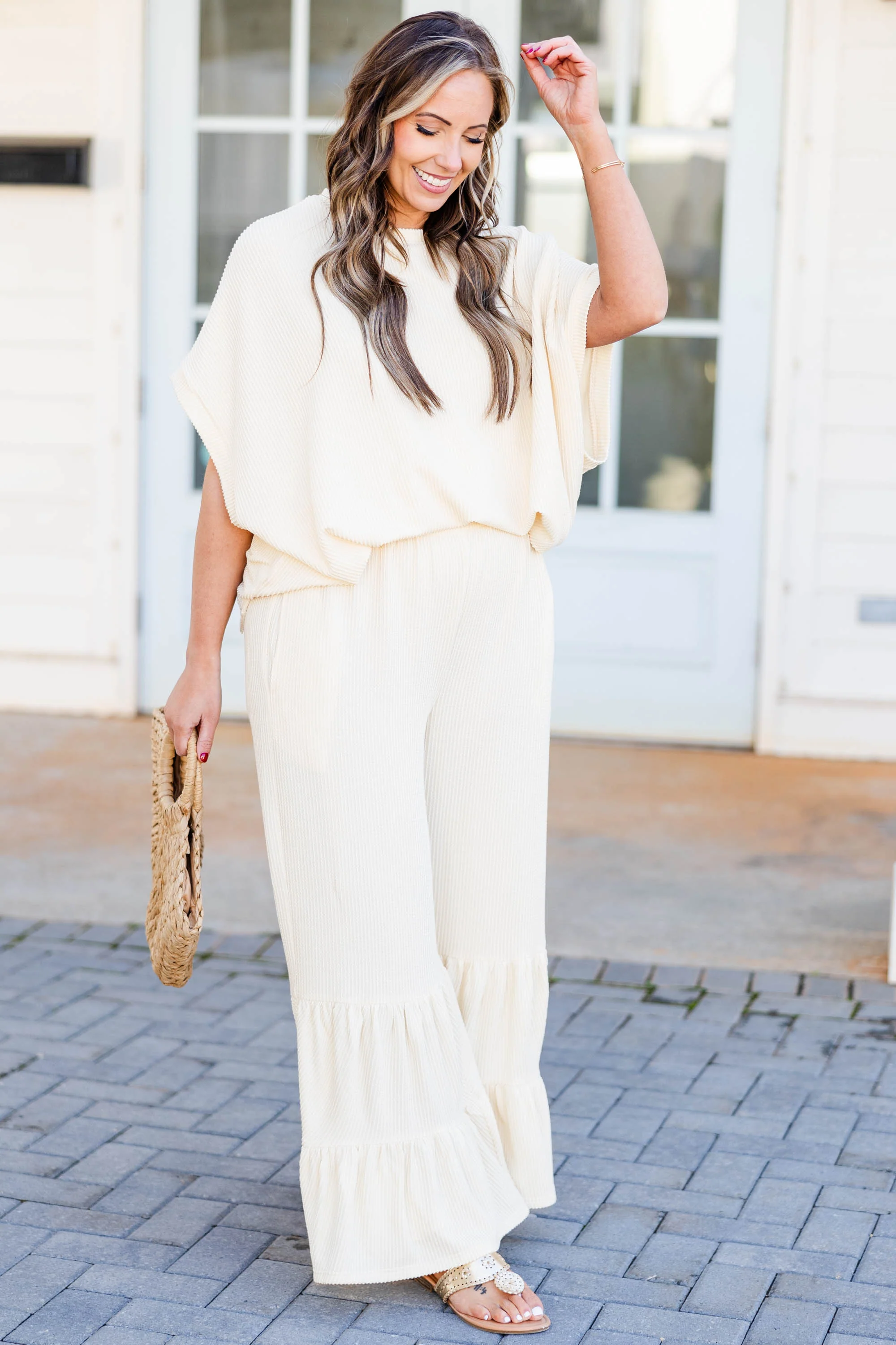 Knit Together Pants, Oatmeal - Giverhouse