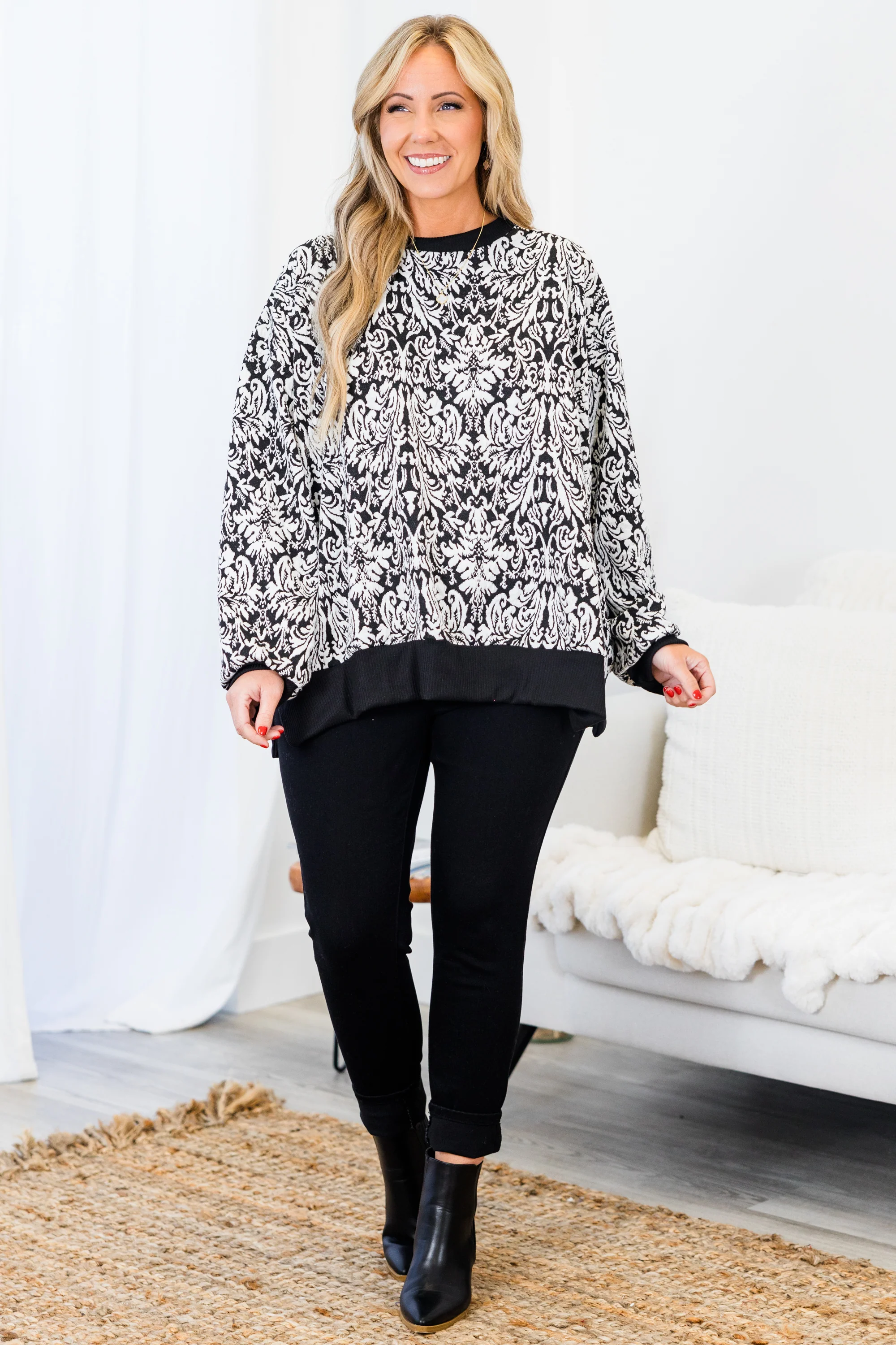 Life Is Crazy Sweater, Black - Giverhouse