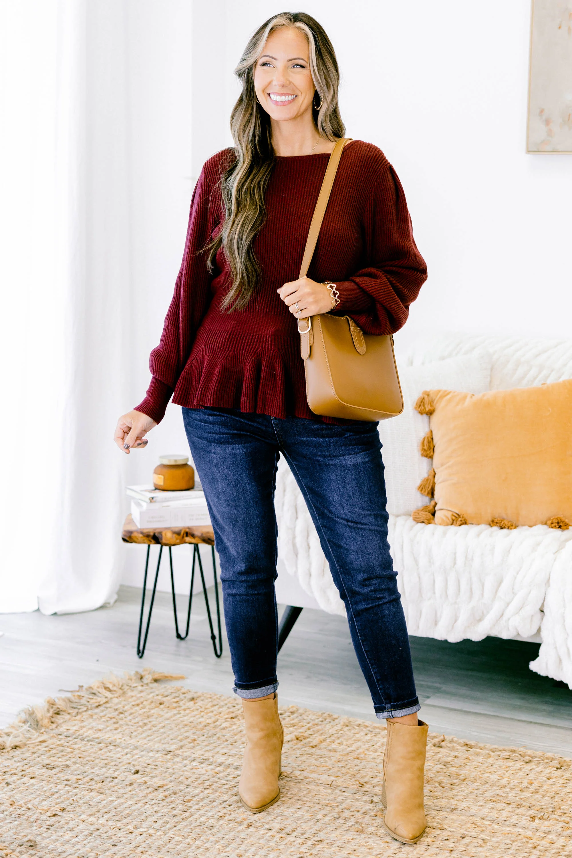 Final Notice Sweater, Burgundy - Giverhouse