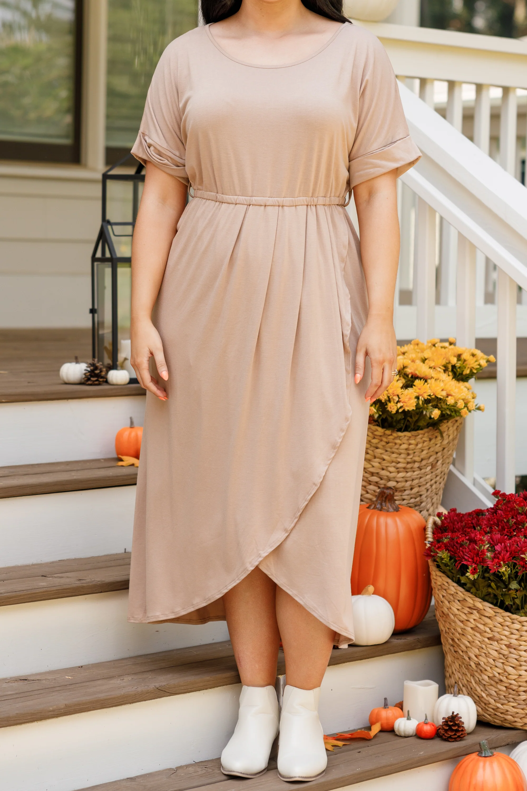 I'm Speechless Dress, Taupe - Giverhouse