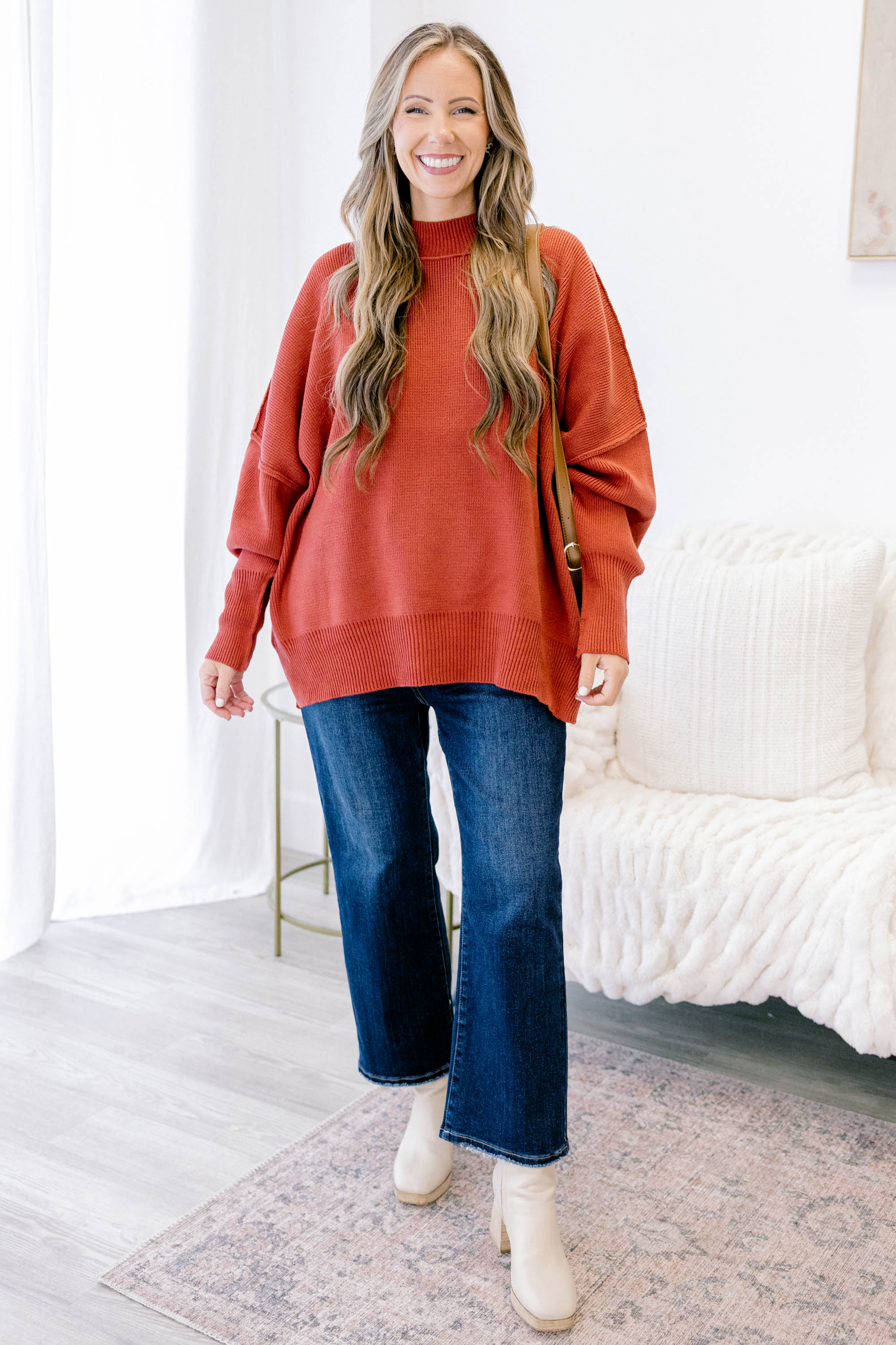Perfectly Cozy Sweater, Rust - Giverhouse