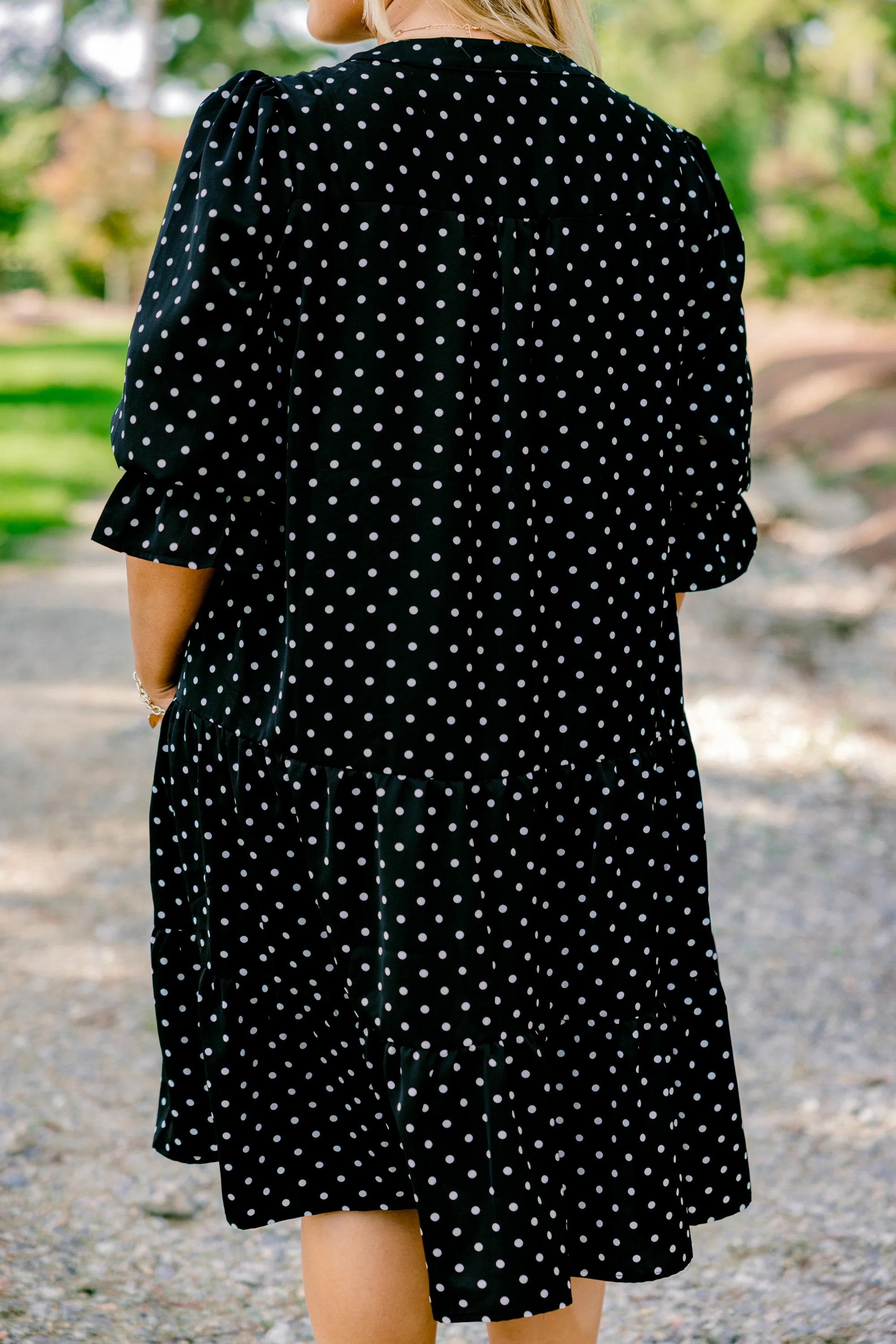 What You Know Dress, Black Polka Dot - Giverhouse