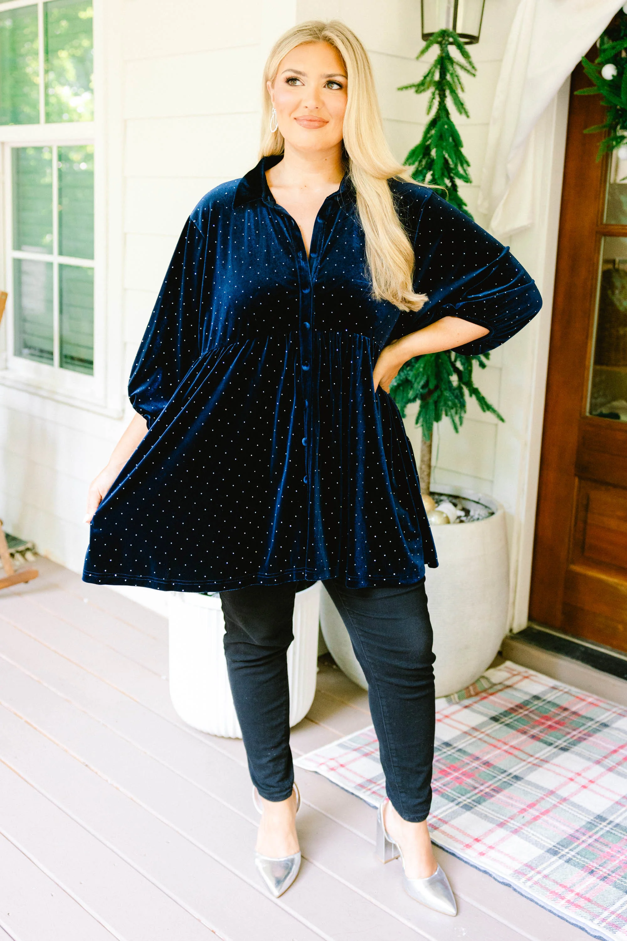 Starry Night Tunic, Navy - Giverhouse