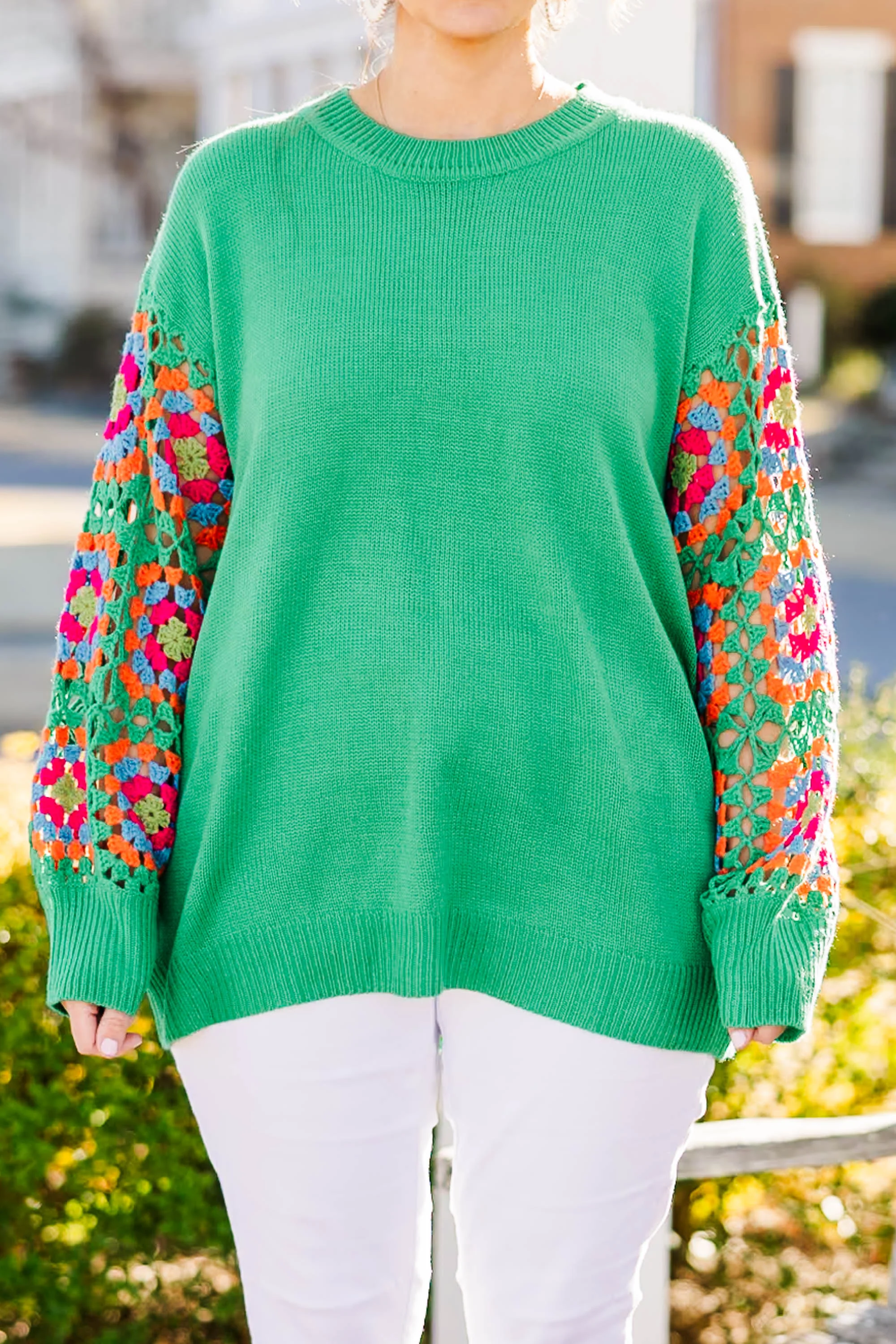 Queen of Peace Sweater, Kelly Green - Giverhouse
