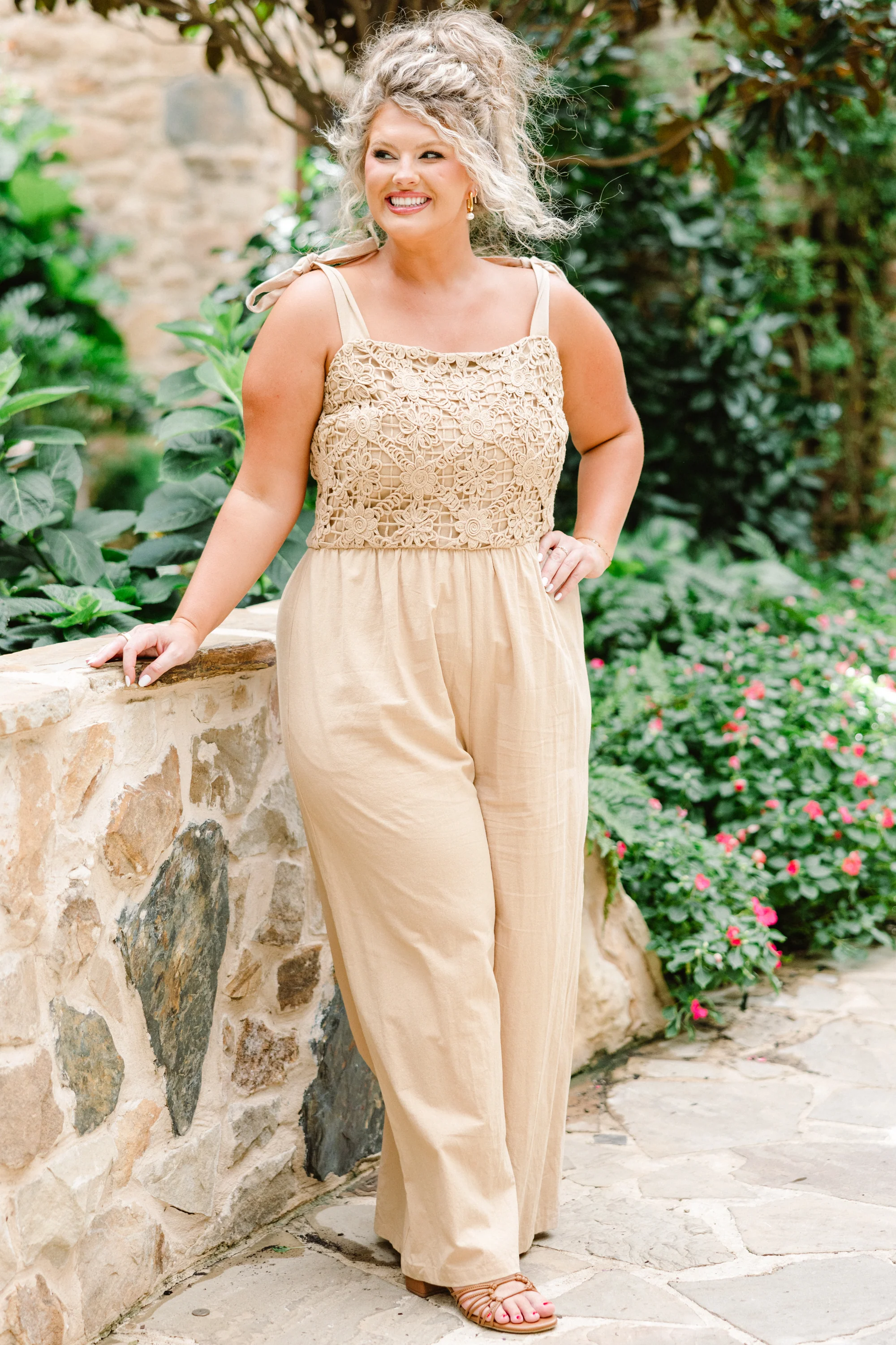 Let's Dance Tonight Jumpsuit, Latte - Giverhouse