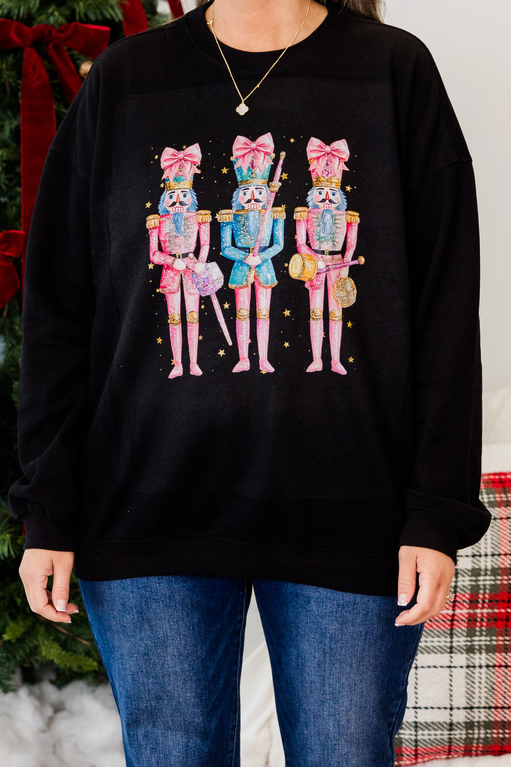 Nutcracker Christmas Pullover, Black - Giverhouse