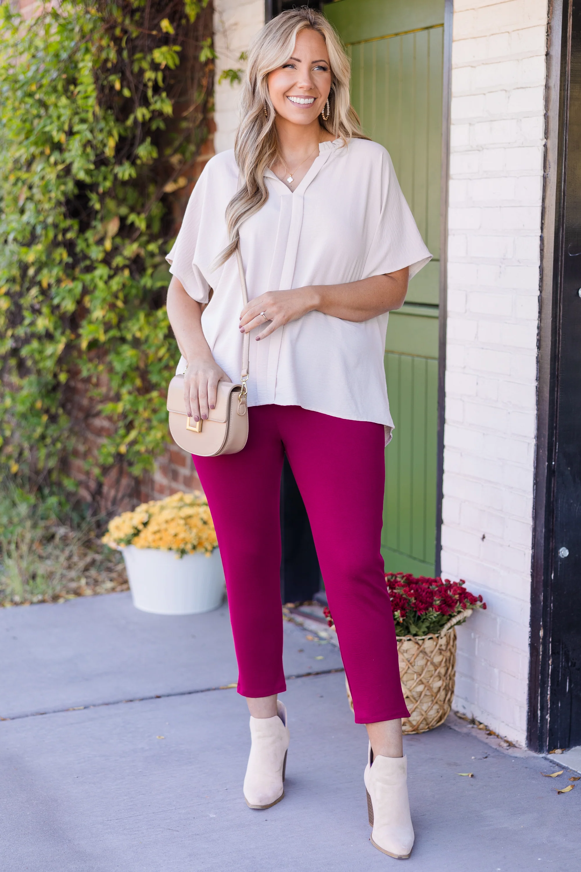 Business Lady Pants, Magenta - Giverhouse