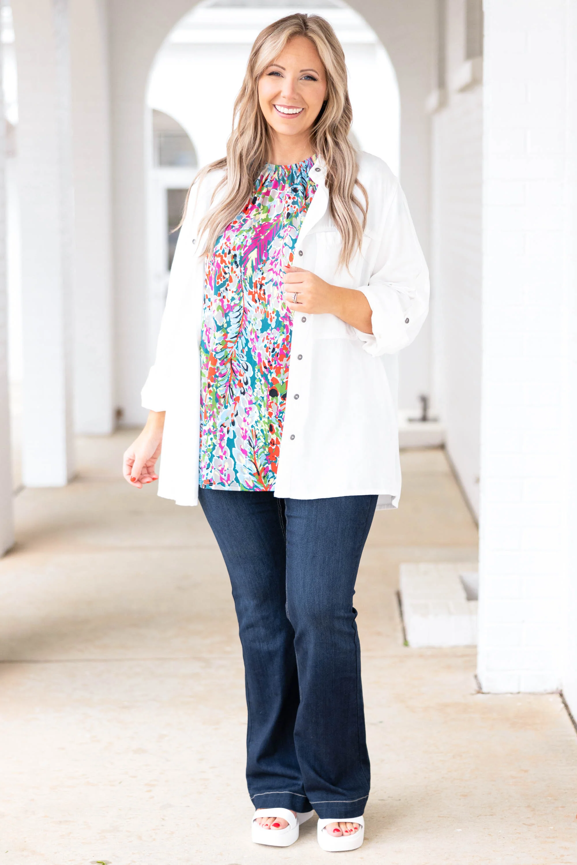 A Brand New Day Shacket, White - Giverhouse