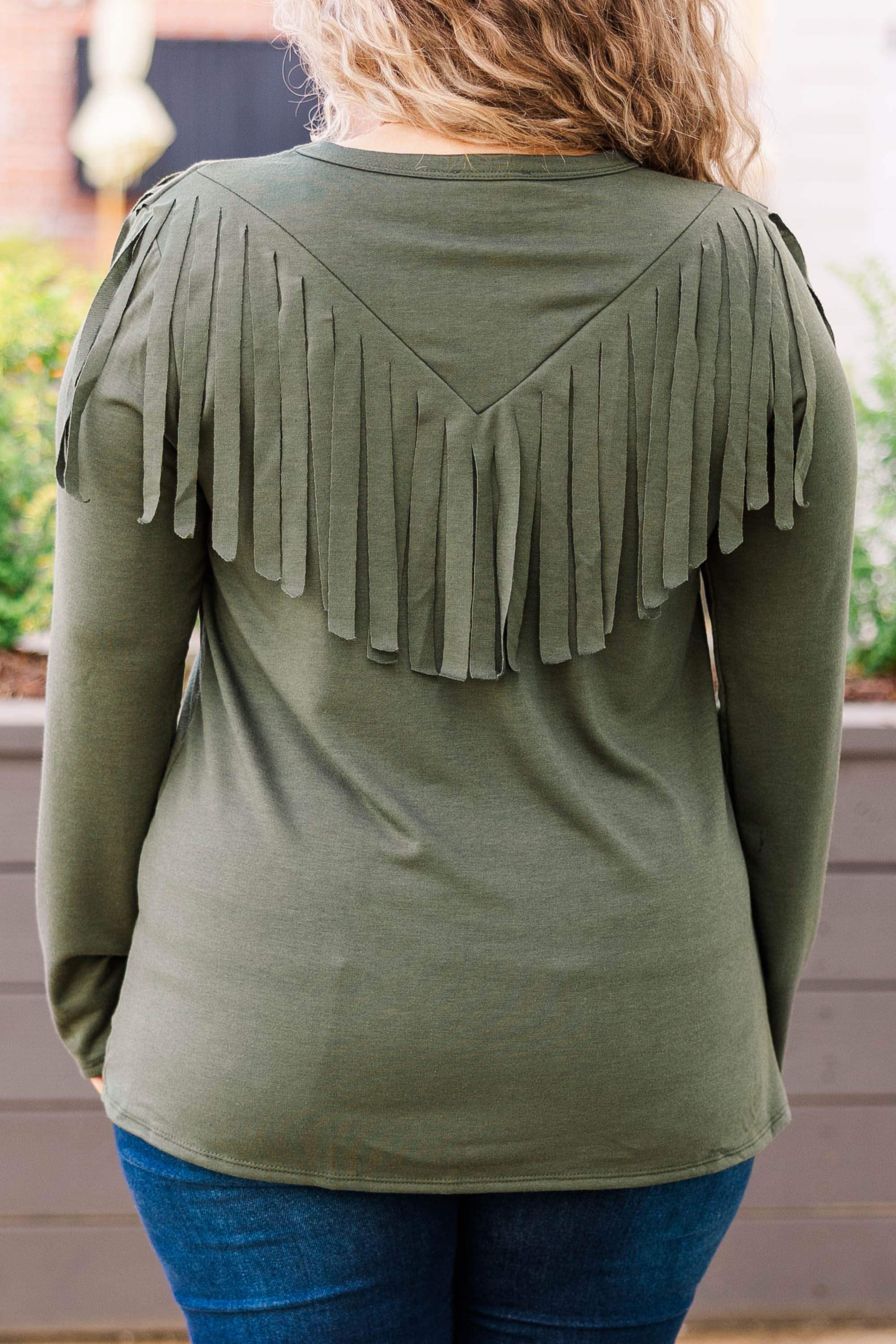 Evening Shadows Top, Olive - Giverhouse